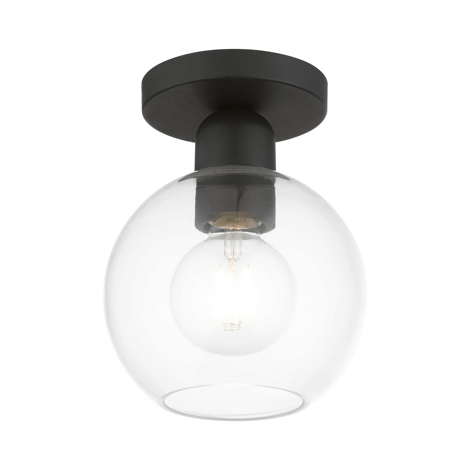 Livex Lighting - 48977-04 - One Light Semi-Flush Mount - Downtown - Black