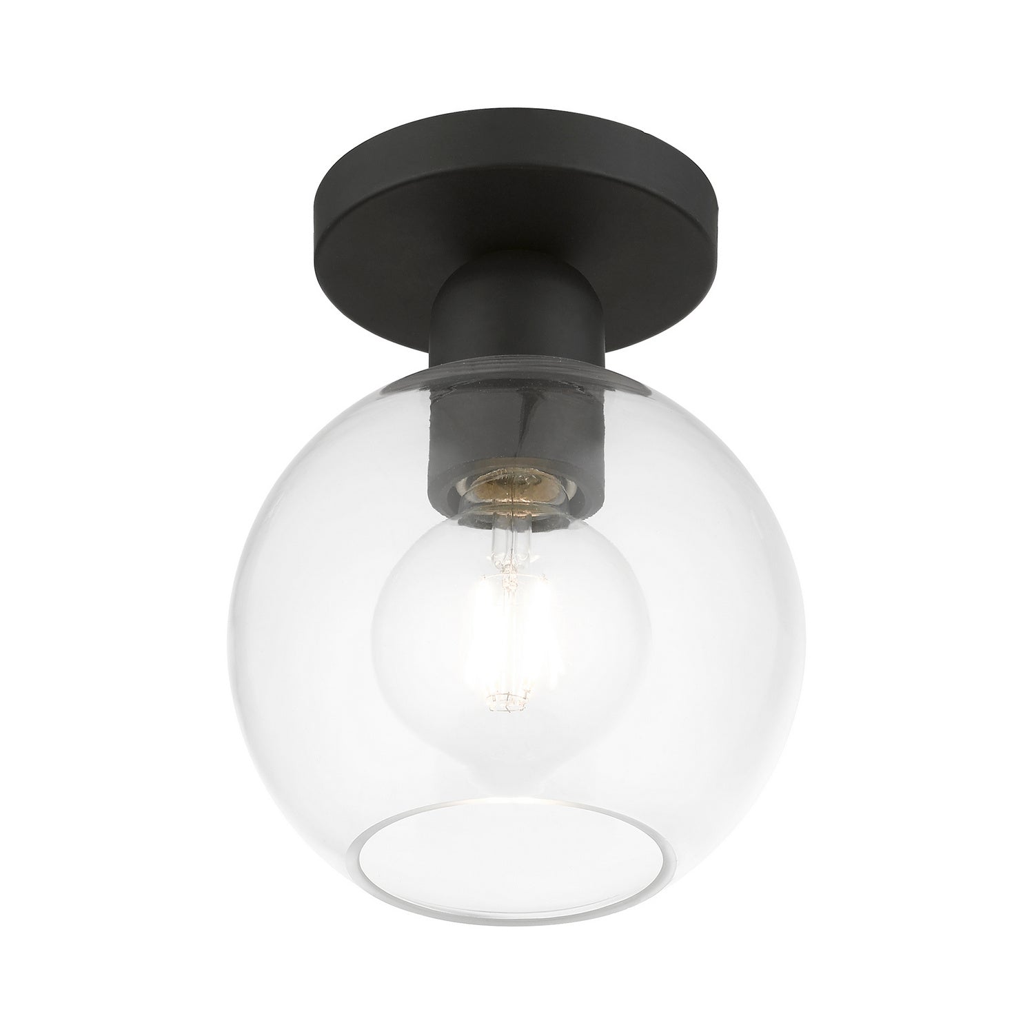 Livex Lighting - 48977-04 - One Light Semi-Flush Mount - Downtown - Black