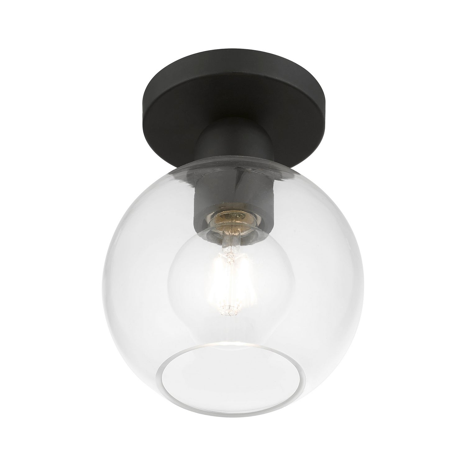 Livex Lighting - 48977-04 - One Light Semi-Flush Mount - Downtown - Black
