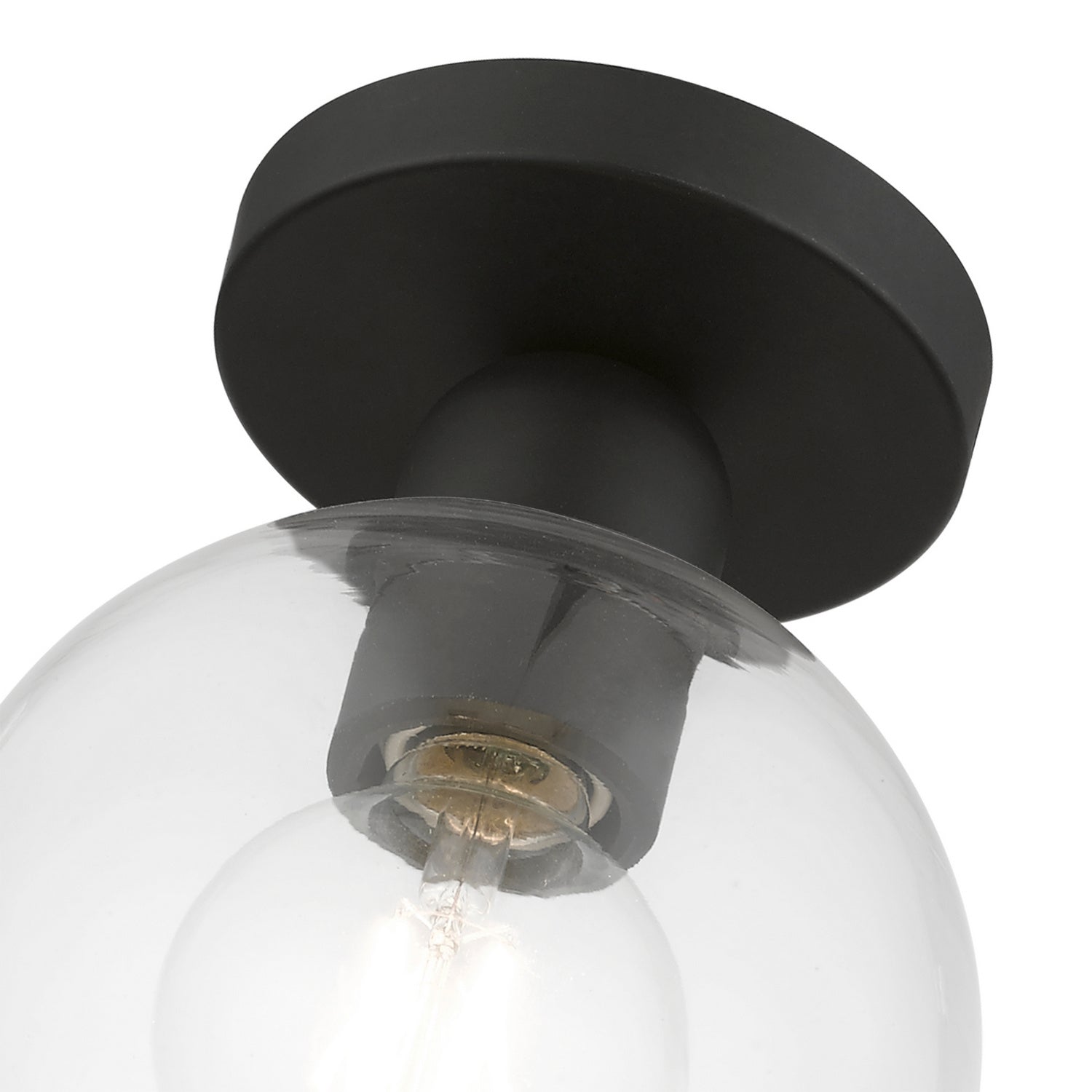 Livex Lighting - 48977-04 - One Light Semi-Flush Mount - Downtown - Black