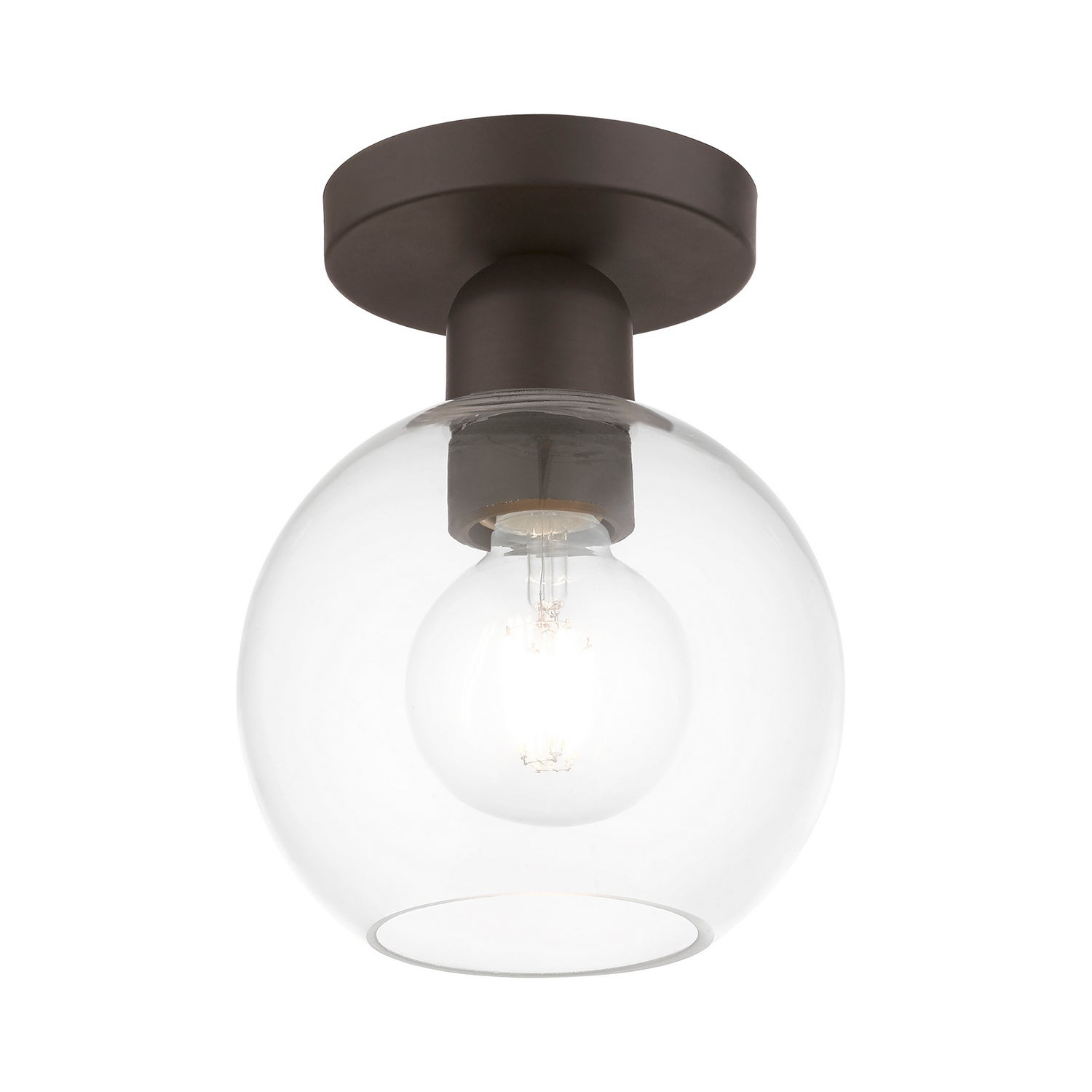 Livex Lighting - 48977-07 - One Light Semi-Flush Mount - Downtown - Bronze