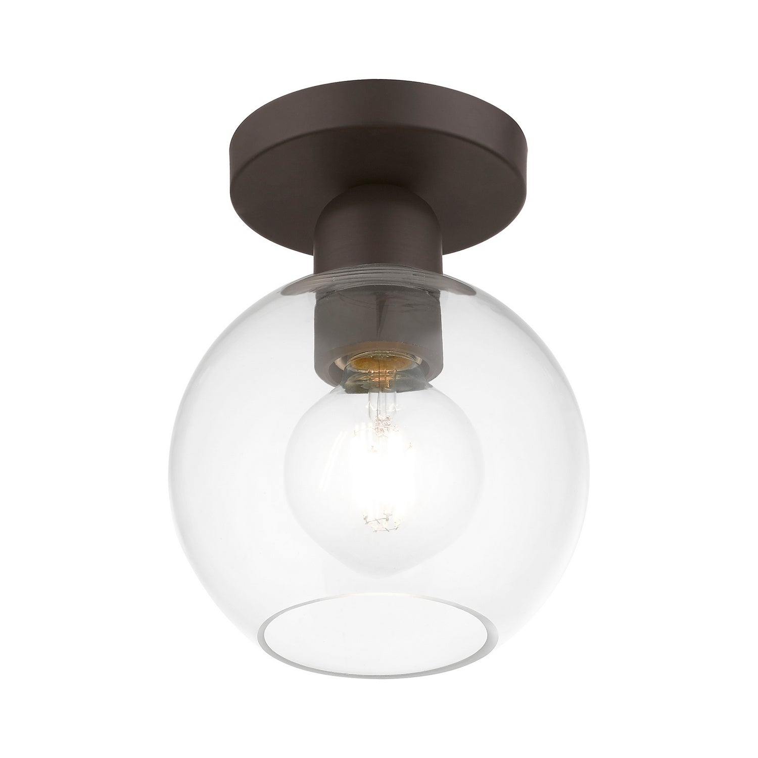 Livex Lighting - 48977-07 - One Light Semi-Flush Mount - Downtown - Bronze