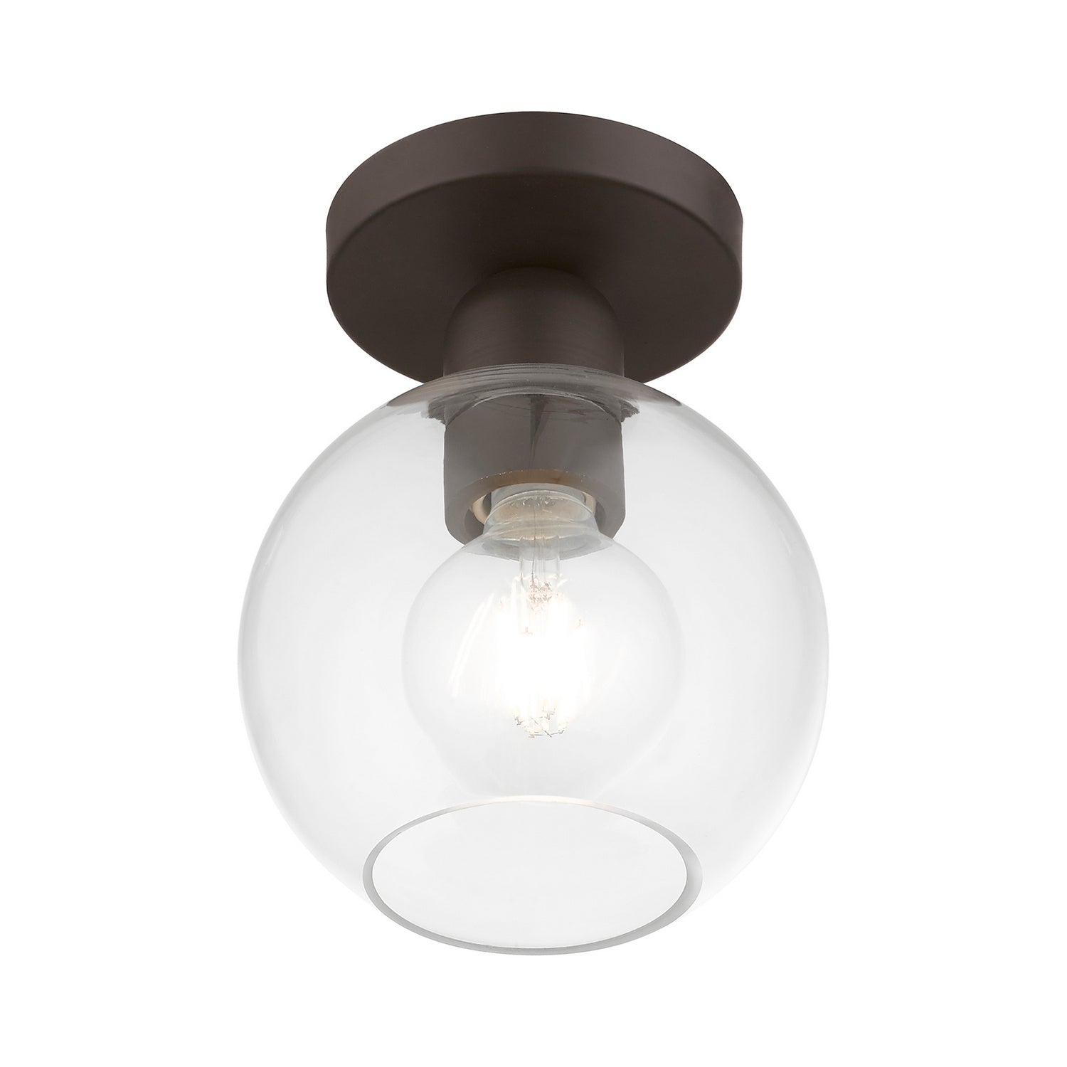 Livex Lighting - 48977-07 - One Light Semi-Flush Mount - Downtown - Bronze