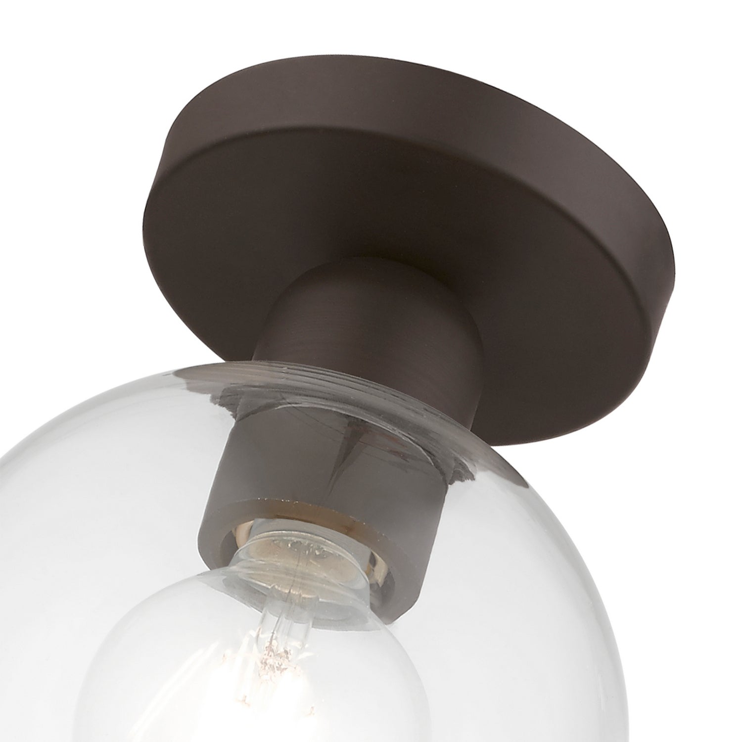 Livex Lighting - 48977-07 - One Light Semi-Flush Mount - Downtown - Bronze