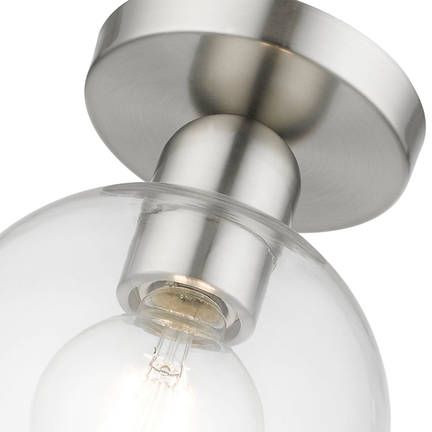 Livex Lighting - 48977-91 - One Light Semi-Flush Mount - Downtown - Brushed Nickel