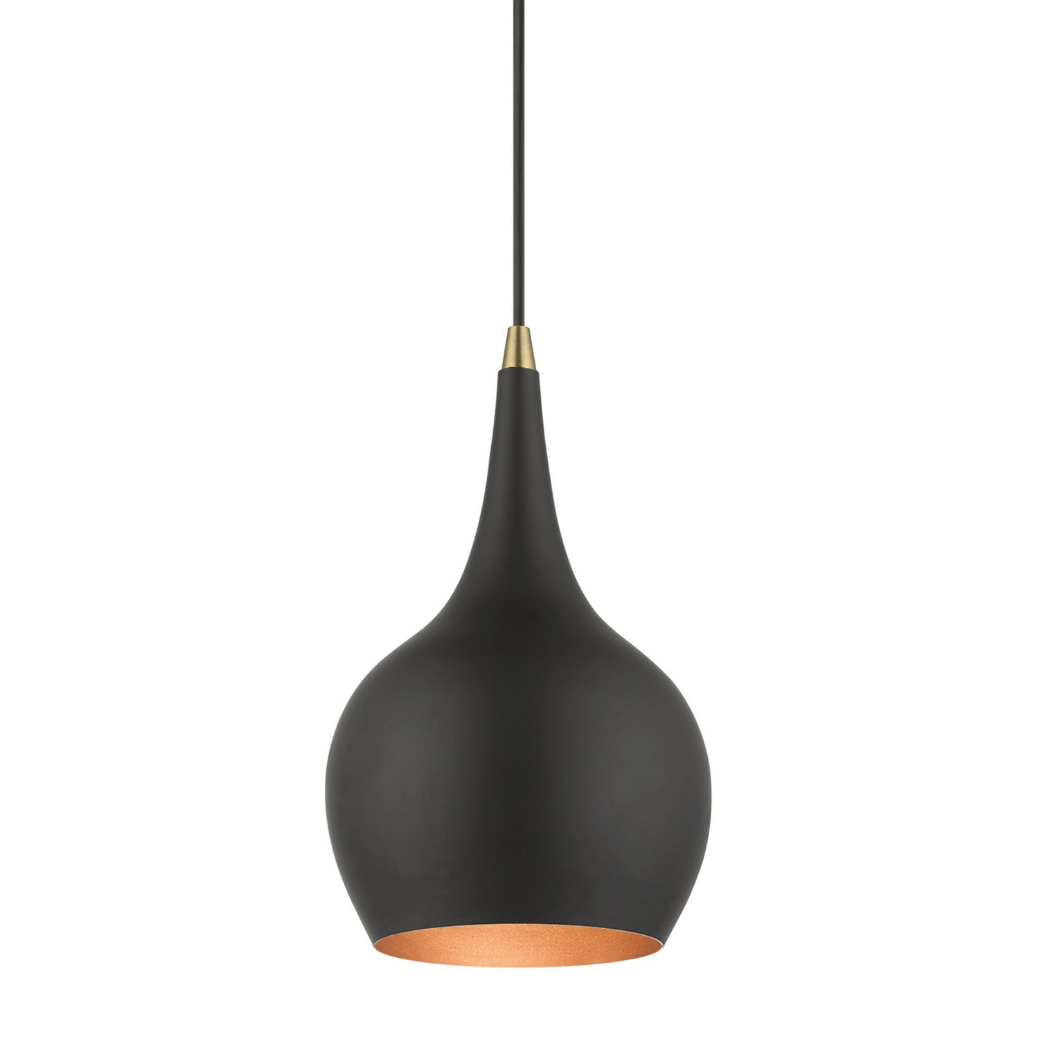 Livex Lighting - 49016-04 - One Light Mini Pendant - Andes - Black w/Antique Brass