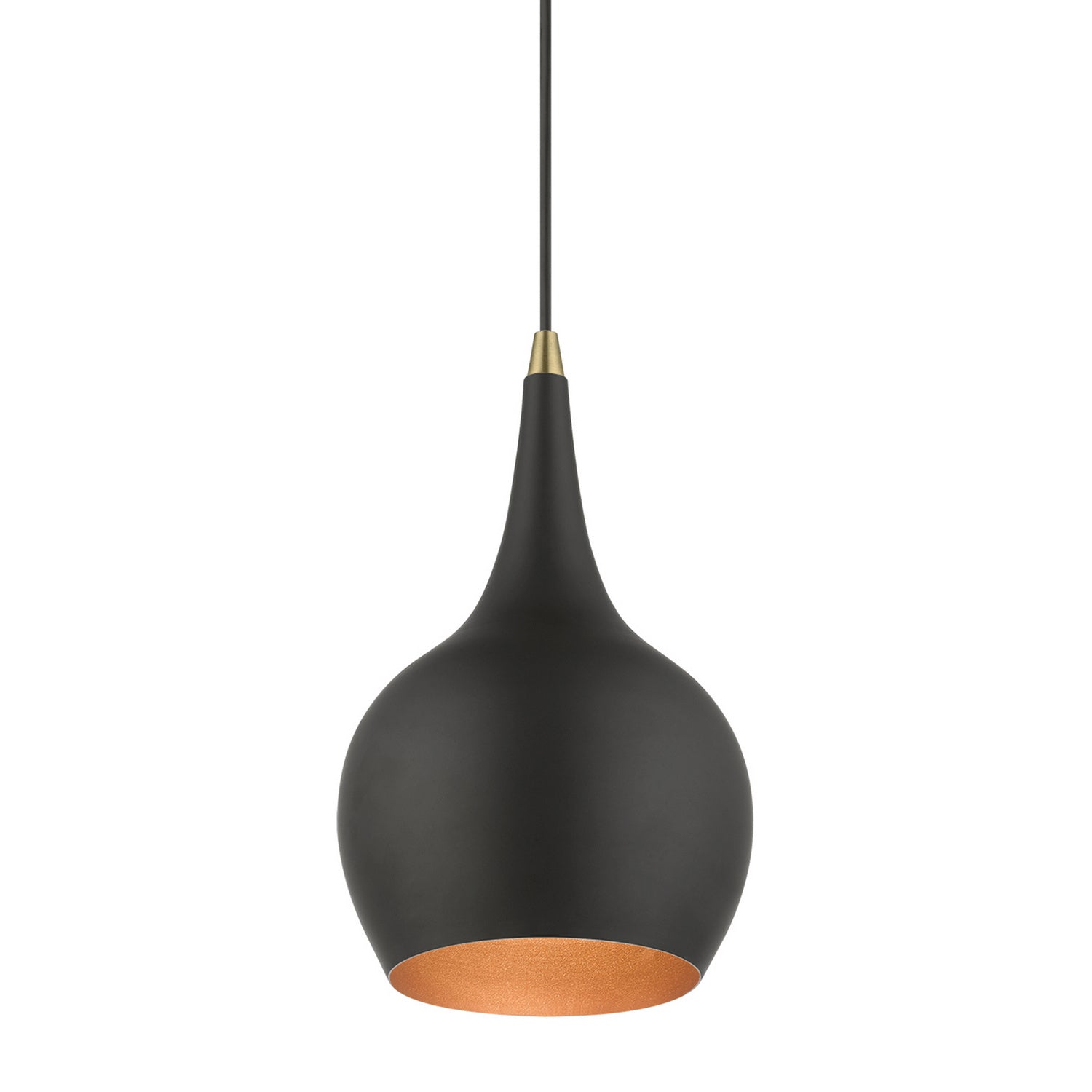 Livex Lighting - 49016-04 - One Light Mini Pendant - Andes - Black w/Antique Brass