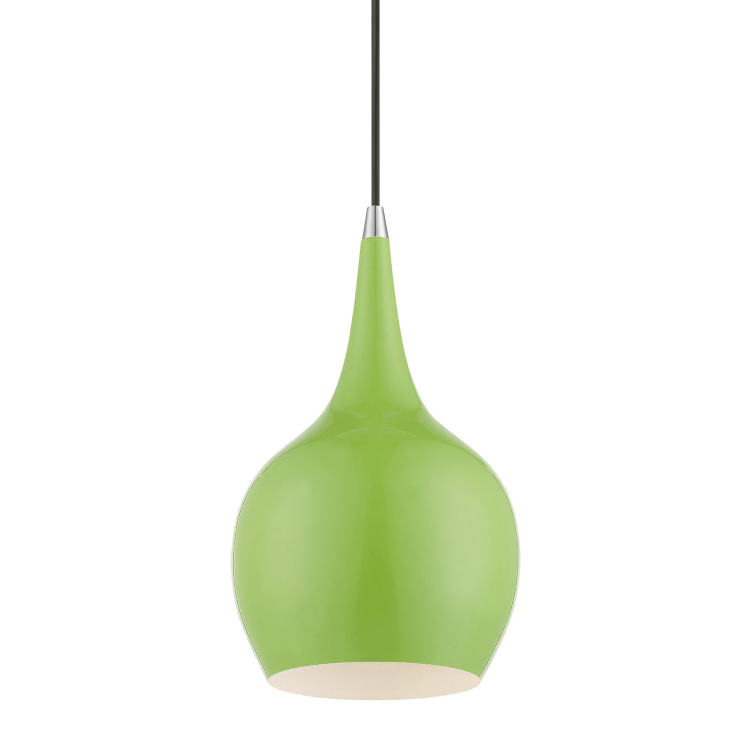 Livex Lighting - 49016-78 - One Light Mini Pendant - Andes - Shiny Apple Green w/Polished Chrome