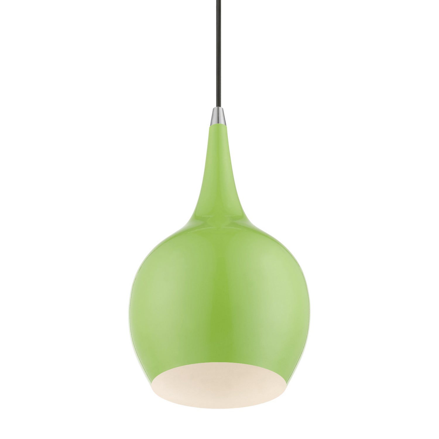 Livex Lighting - 49016-78 - One Light Mini Pendant - Andes - Shiny Apple Green w/Polished Chrome