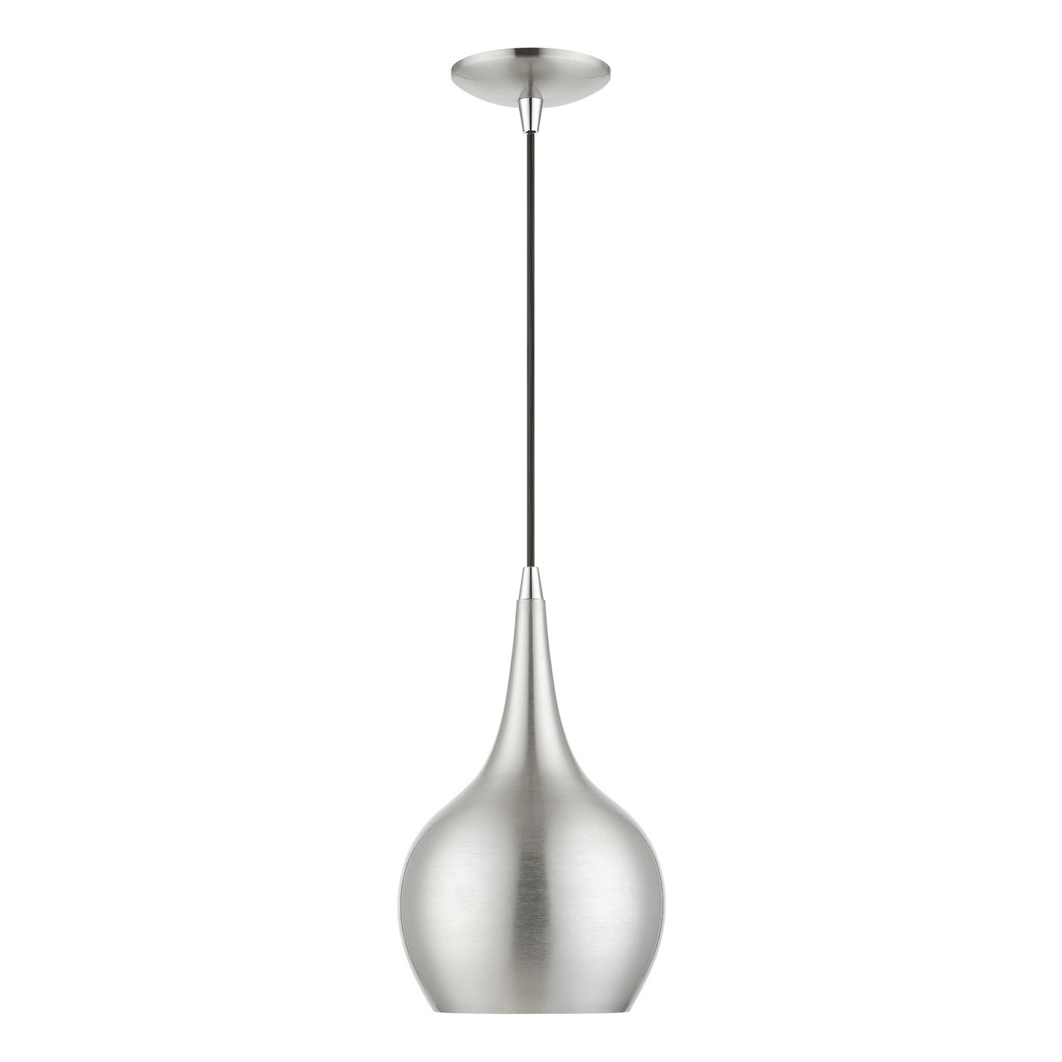 Livex Lighting - 49016-91 - One Light Mini Pendant - Andes - Brushed Nickel w/Polished Chrome