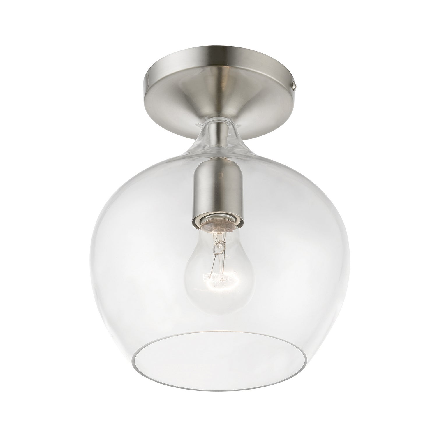 Livex Lighting - 49087-91 - One Light Semi-Flush Mount - Aldrich - Brushed Nickel
