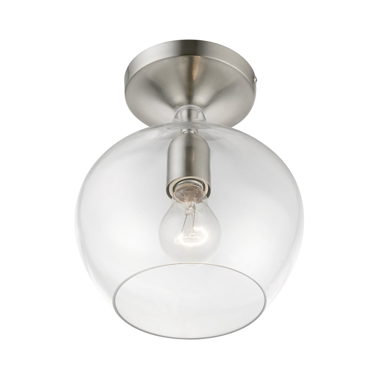 Livex Lighting - 49087-91 - One Light Semi-Flush Mount - Aldrich - Brushed Nickel