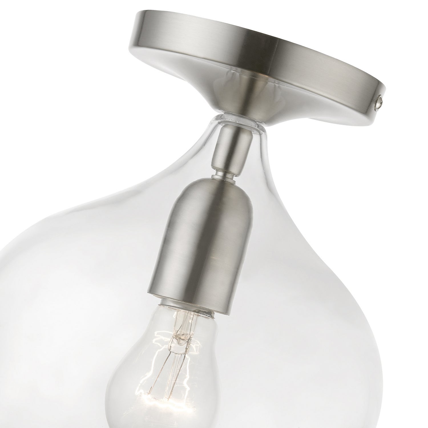 Livex Lighting - 49087-91 - One Light Semi-Flush Mount - Aldrich - Brushed Nickel