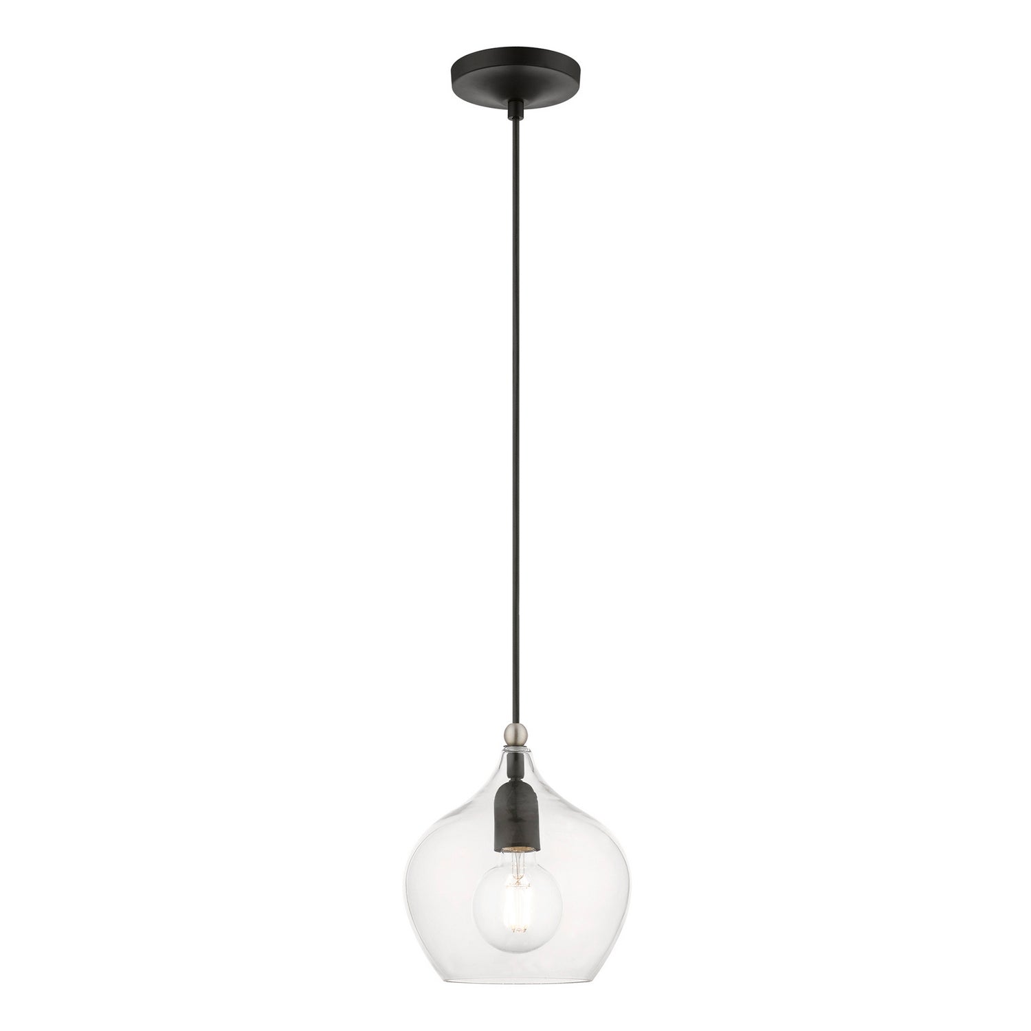 Livex Lighting - 49088-04 - One Light Pendant - Aldrich - Black w/Brushed Nickel