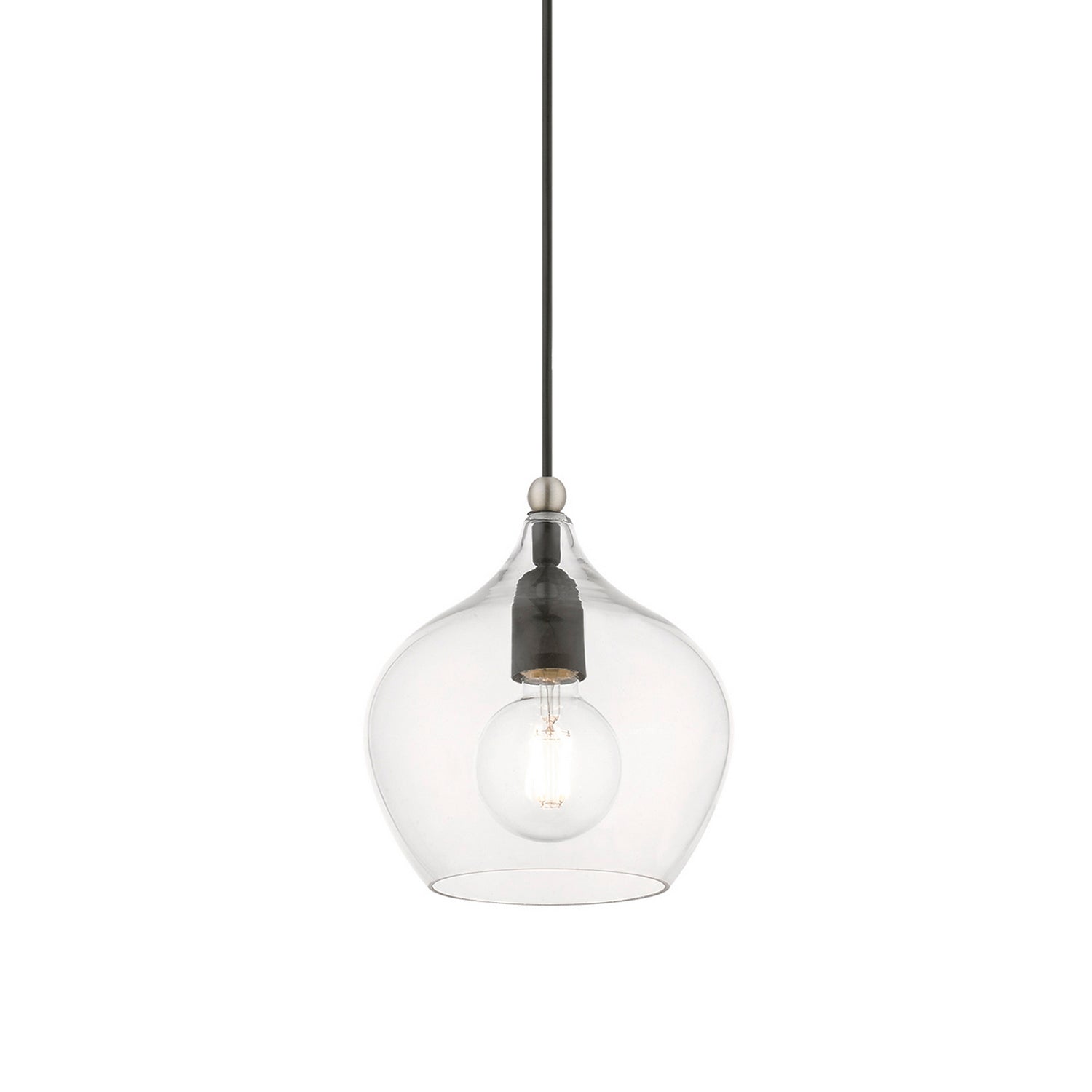 Livex Lighting - 49088-04 - One Light Pendant - Aldrich - Black w/Brushed Nickel