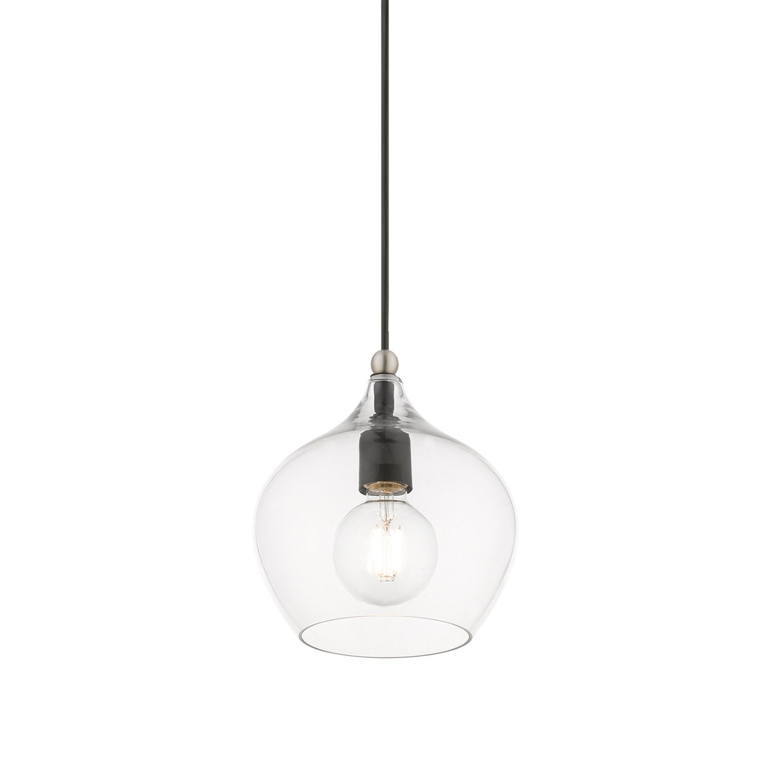 Livex Lighting - 49088-04 - One Light Pendant - Aldrich - Black w/Brushed Nickel