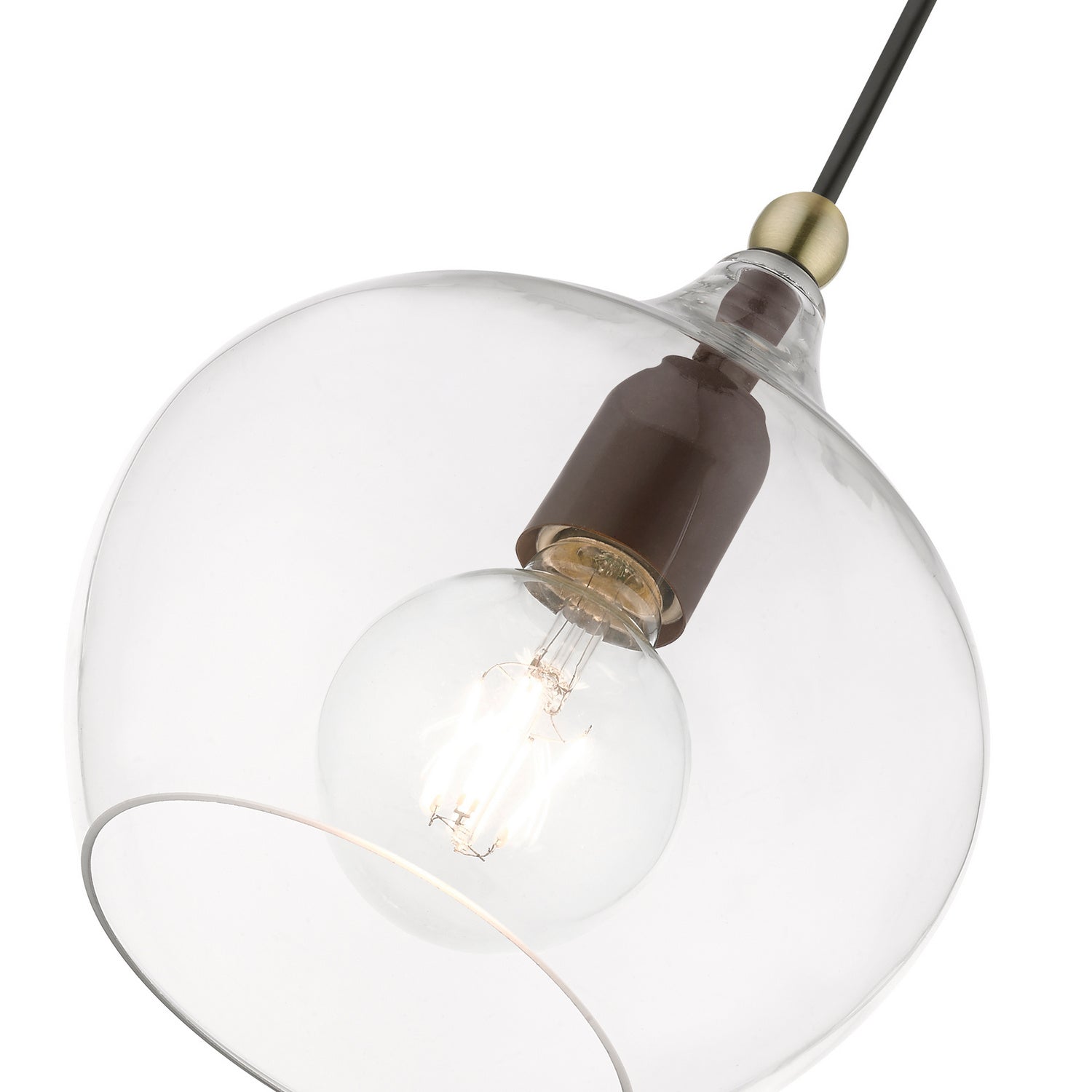 Livex Lighting - 49088-07 - One Light Pendant - Aldrich - Bronze w/Antique Brass