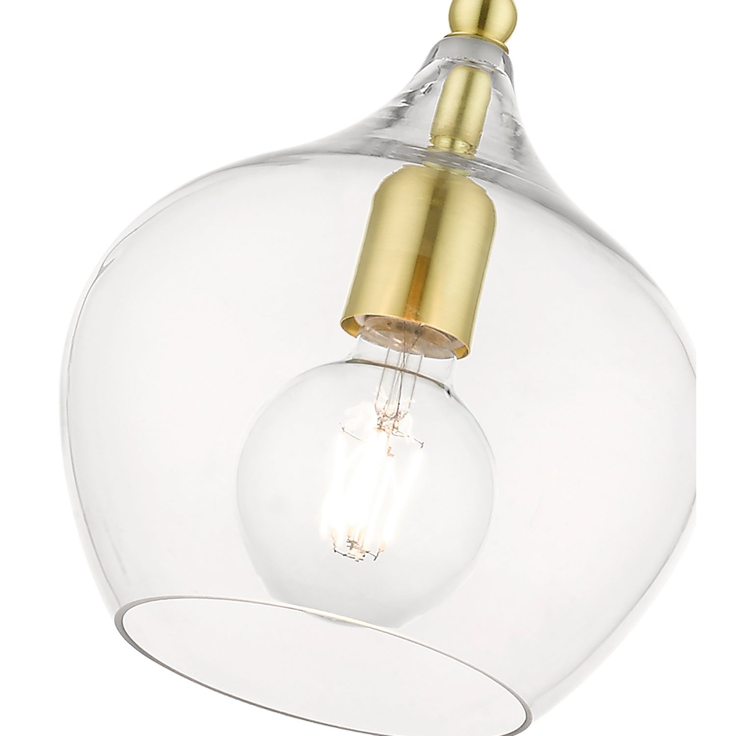 Livex Lighting - 49088-12 - One Light Pendant - Aldrich - Satin Brass w/Polished Brass