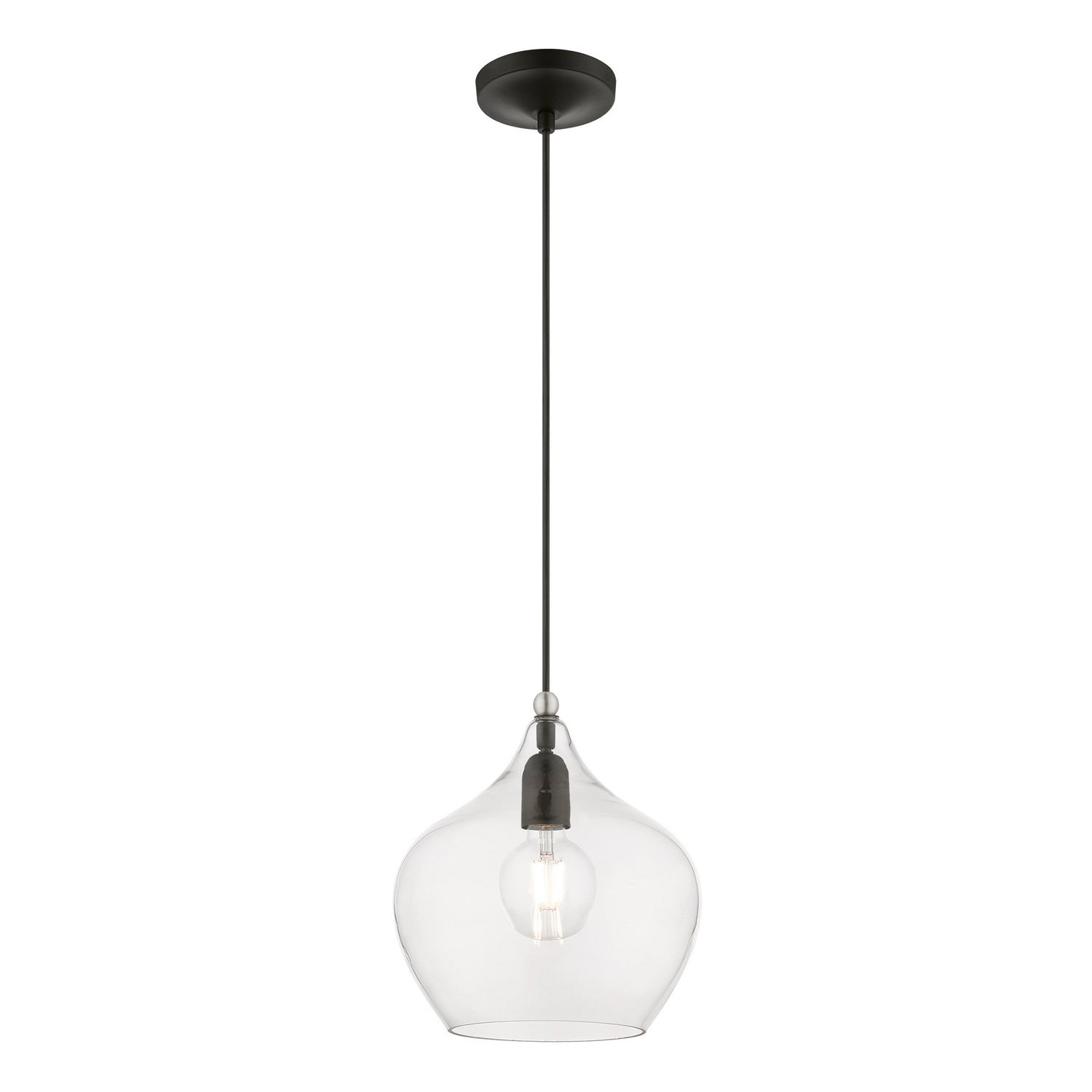 Livex Lighting - 49093-04 - One Light Pendant - Aldrich - Black w/Brushed Nickel