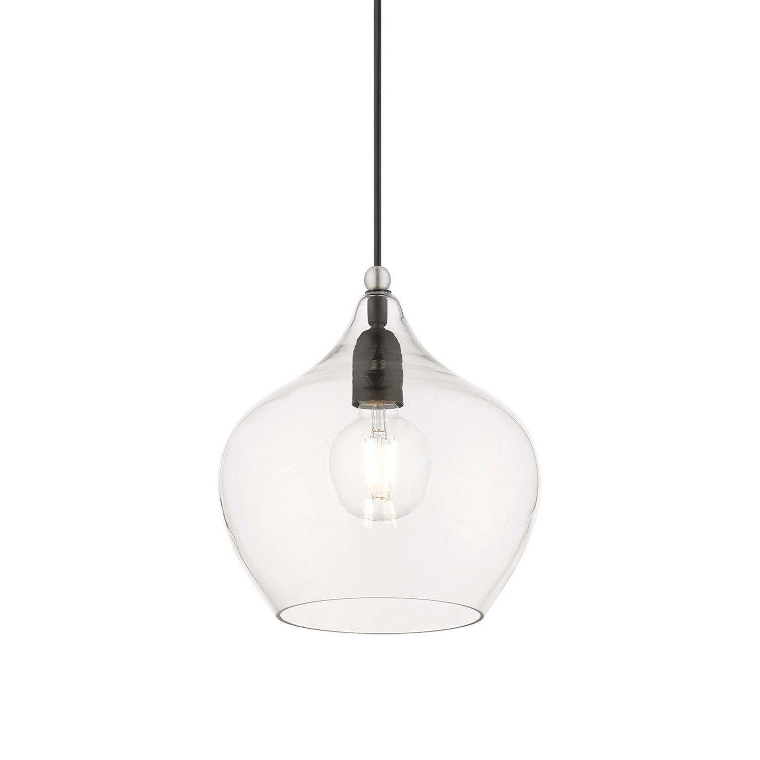 Livex Lighting - 49093-04 - One Light Pendant - Aldrich - Black w/Brushed Nickel