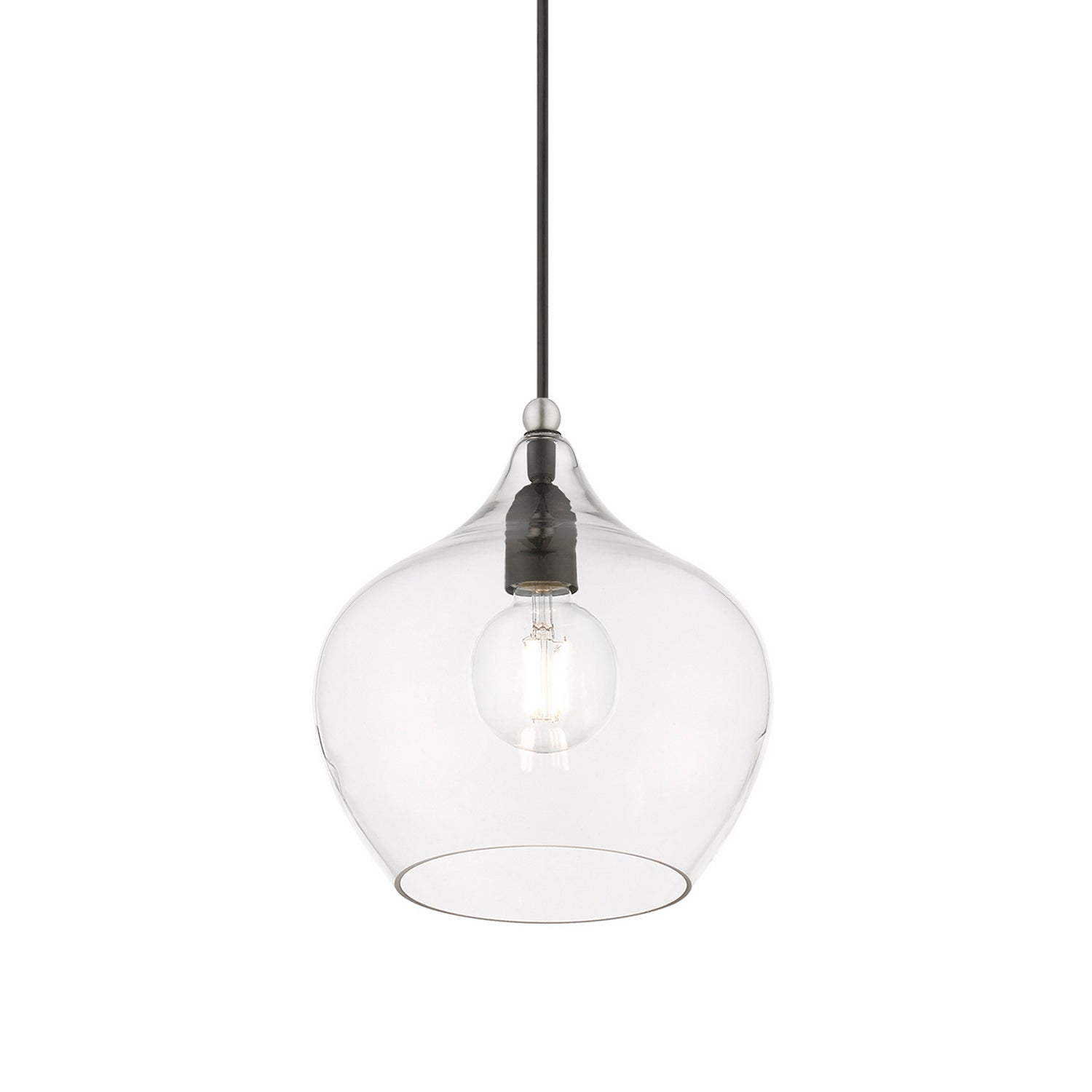 Livex Lighting - 49093-04 - One Light Pendant - Aldrich - Black w/Brushed Nickel