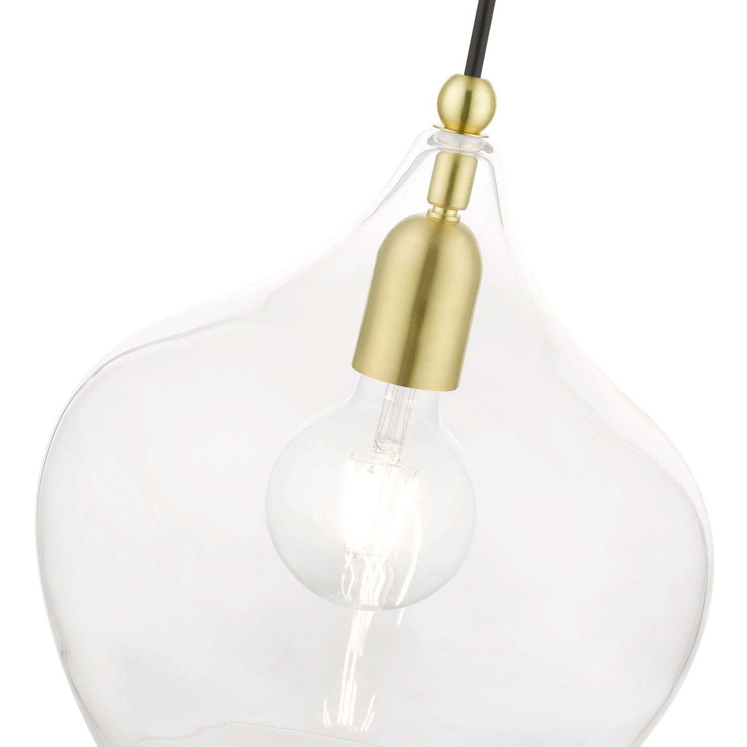 Livex Lighting - 49093-12 - One Light Pendant - Aldrich - Satin Brass w/Polished Brass