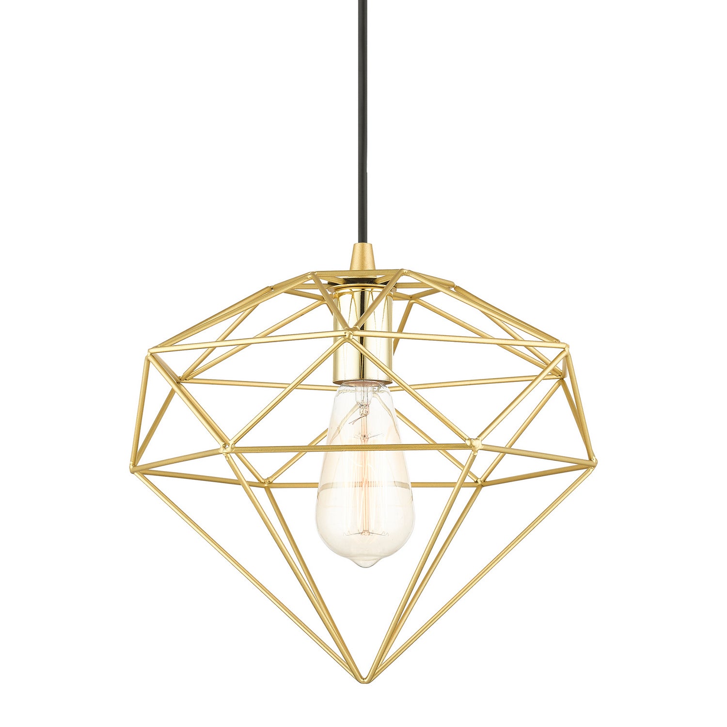Livex Lighting - 49152-33 - One Light Pendant - Knox - Soft Gold w/Polished Brass