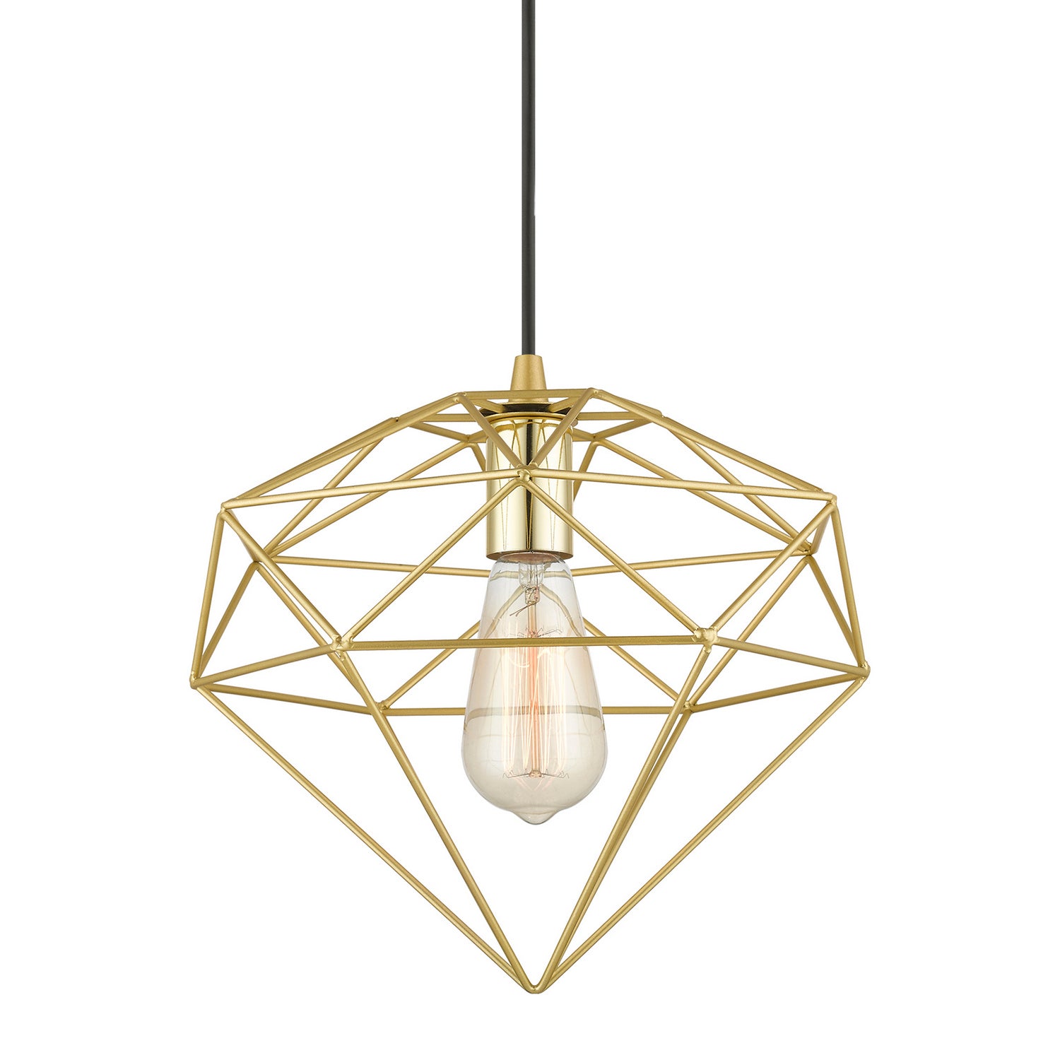 Livex Lighting - 49152-33 - One Light Pendant - Knox - Soft Gold w/Polished Brass