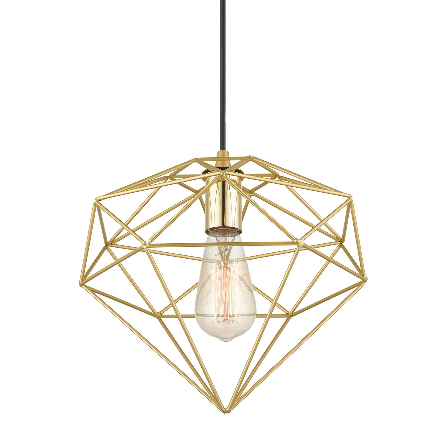 Livex Lighting - 49152-33 - One Light Pendant - Knox - Soft Gold w/Polished Brass