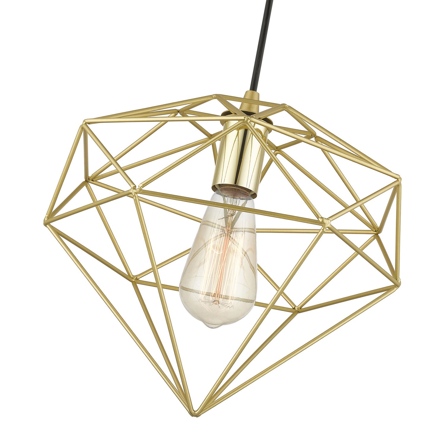 Livex Lighting - 49152-33 - One Light Pendant - Knox - Soft Gold w/Polished Brass
