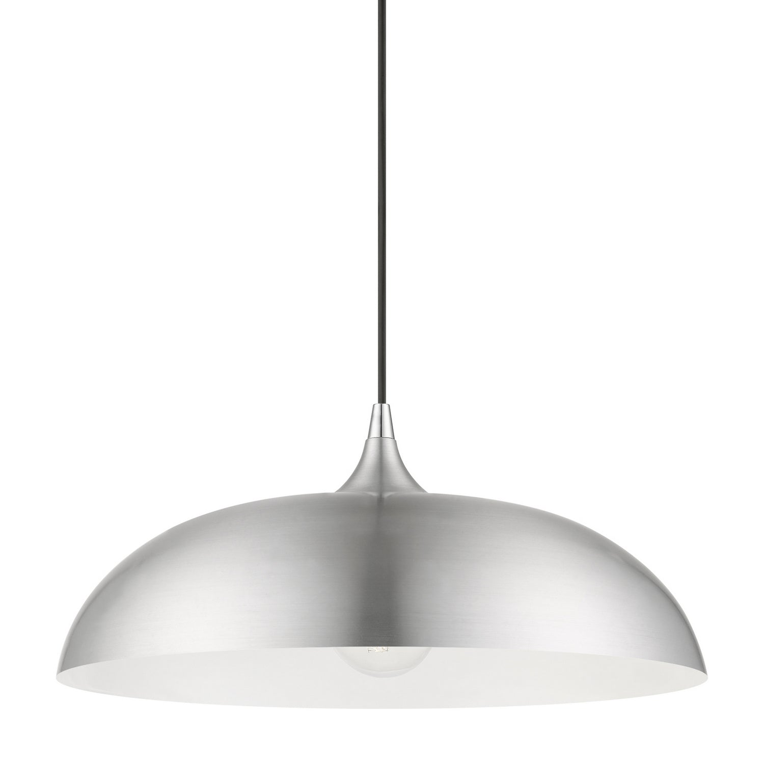 Livex Lighting - 49233-66 - One Light Pendant - Amador - Brushed Aluminum w/Polished Chrome