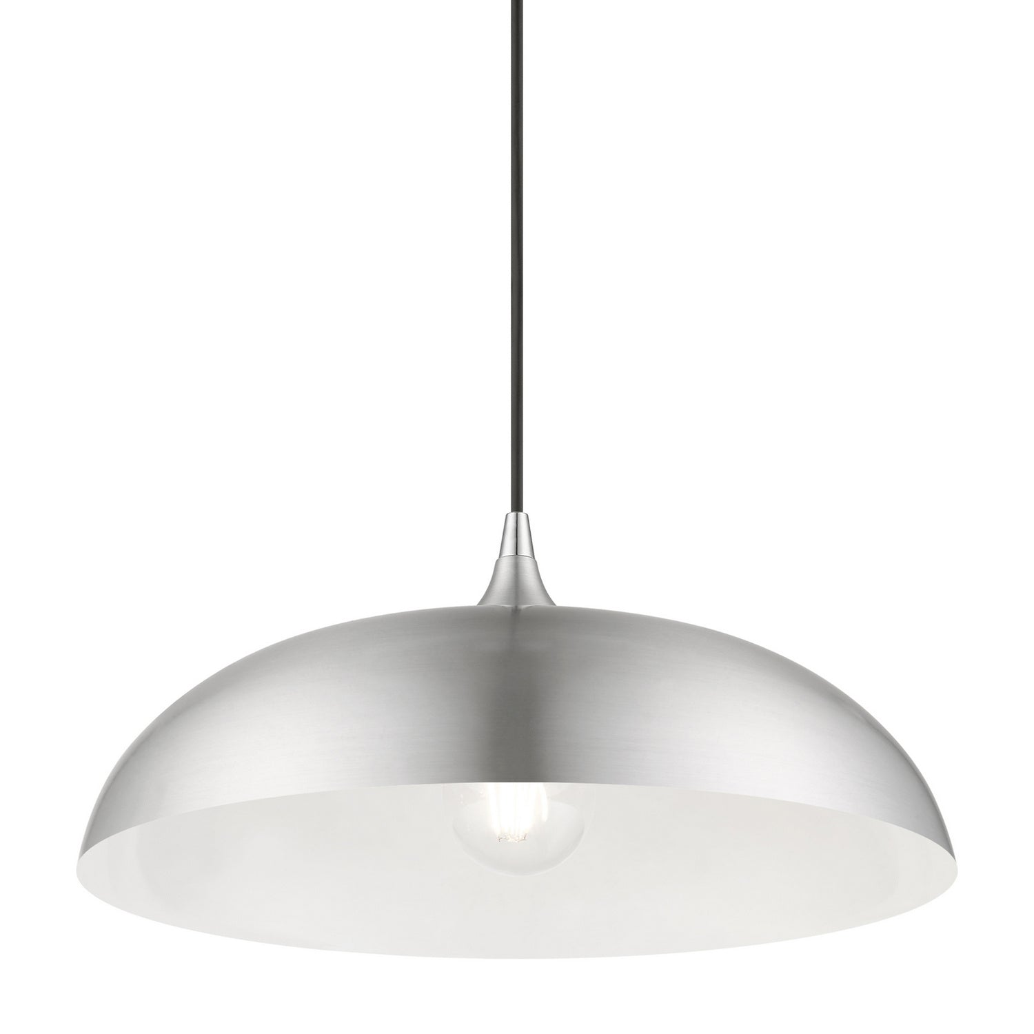 Livex Lighting - 49233-66 - One Light Pendant - Amador - Brushed Aluminum w/Polished Chrome