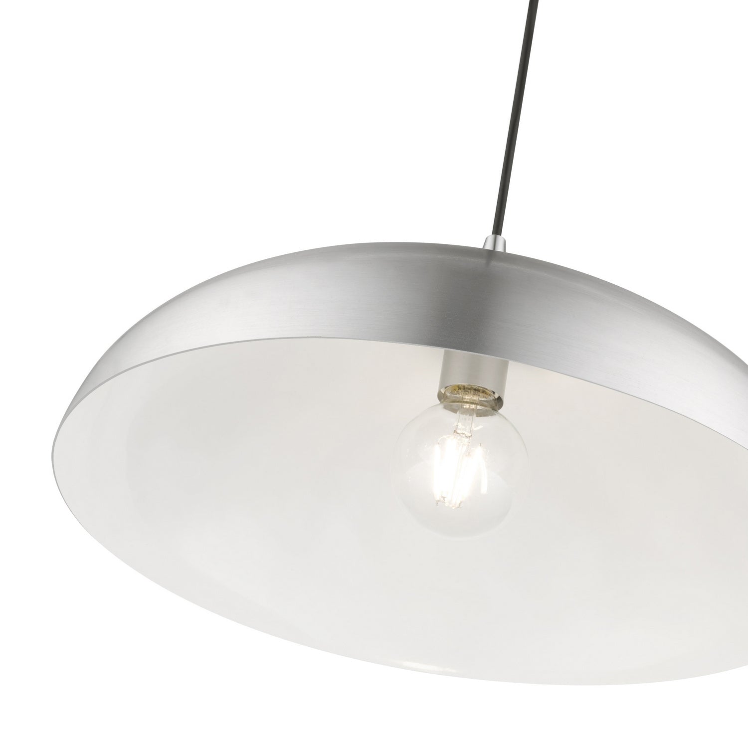 Livex Lighting - 49233-66 - One Light Pendant - Amador - Brushed Aluminum w/Polished Chrome