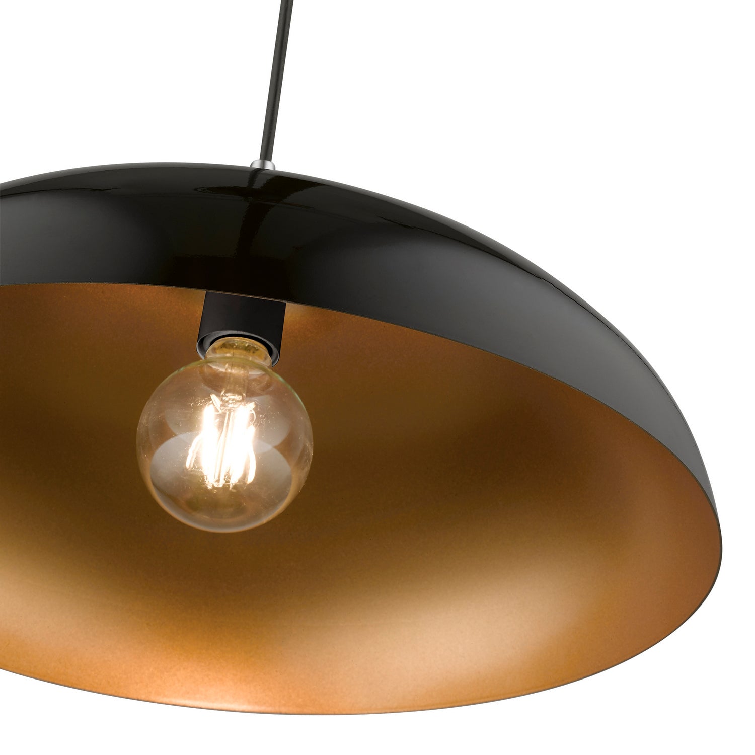 Livex Lighting - 49233-68 - One Light Pendant - Amador - Shiny Black w/Polished Chrome