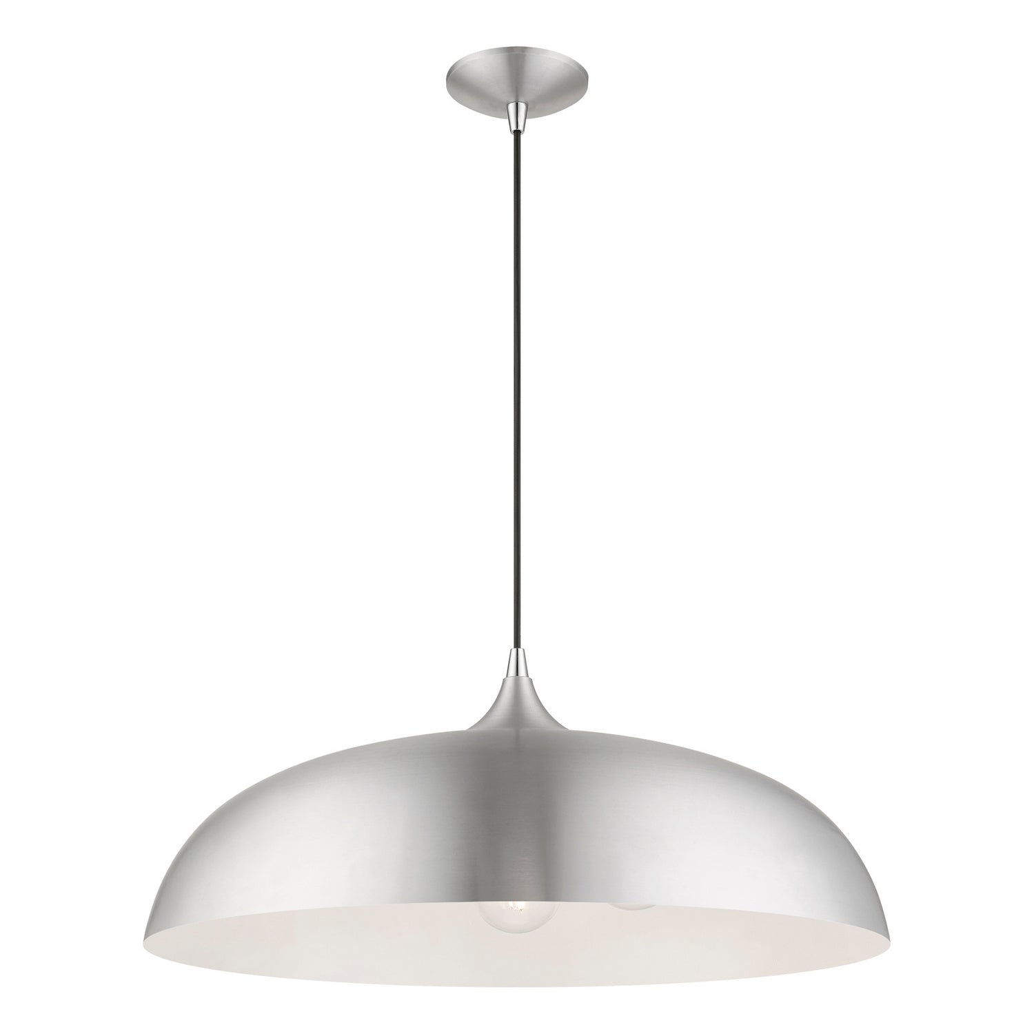 Livex Lighting - 49234-66 - Three Light Pendant - Amador - Brushed Aluminum w/Polished Chrome