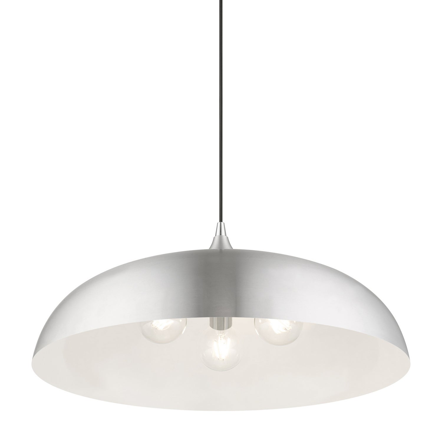 Livex Lighting - 49234-66 - Three Light Pendant - Amador - Brushed Aluminum w/Polished Chrome