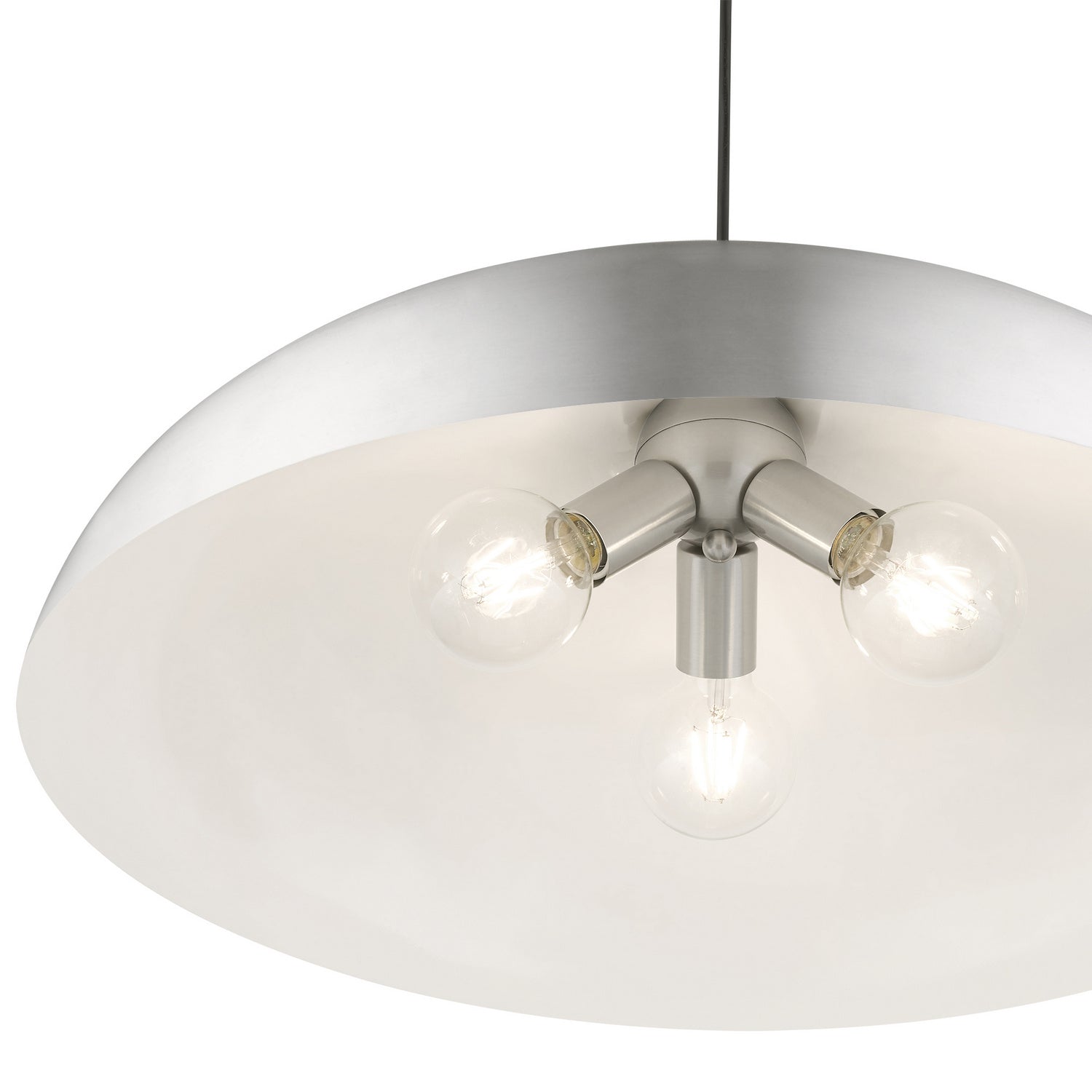 Livex Lighting - 49234-66 - Three Light Pendant - Amador - Brushed Aluminum w/Polished Chrome