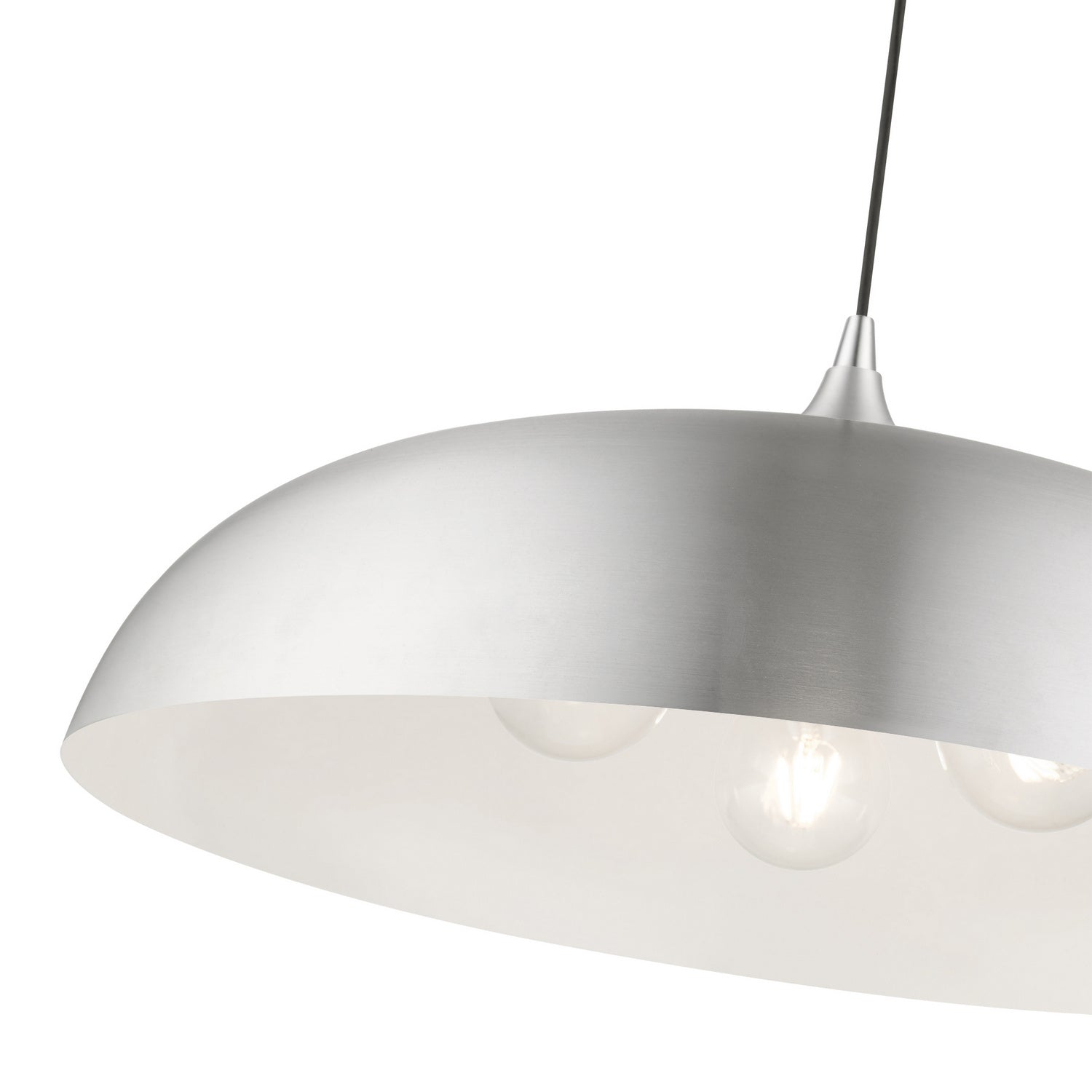 Livex Lighting - 49234-66 - Three Light Pendant - Amador - Brushed Aluminum w/Polished Chrome