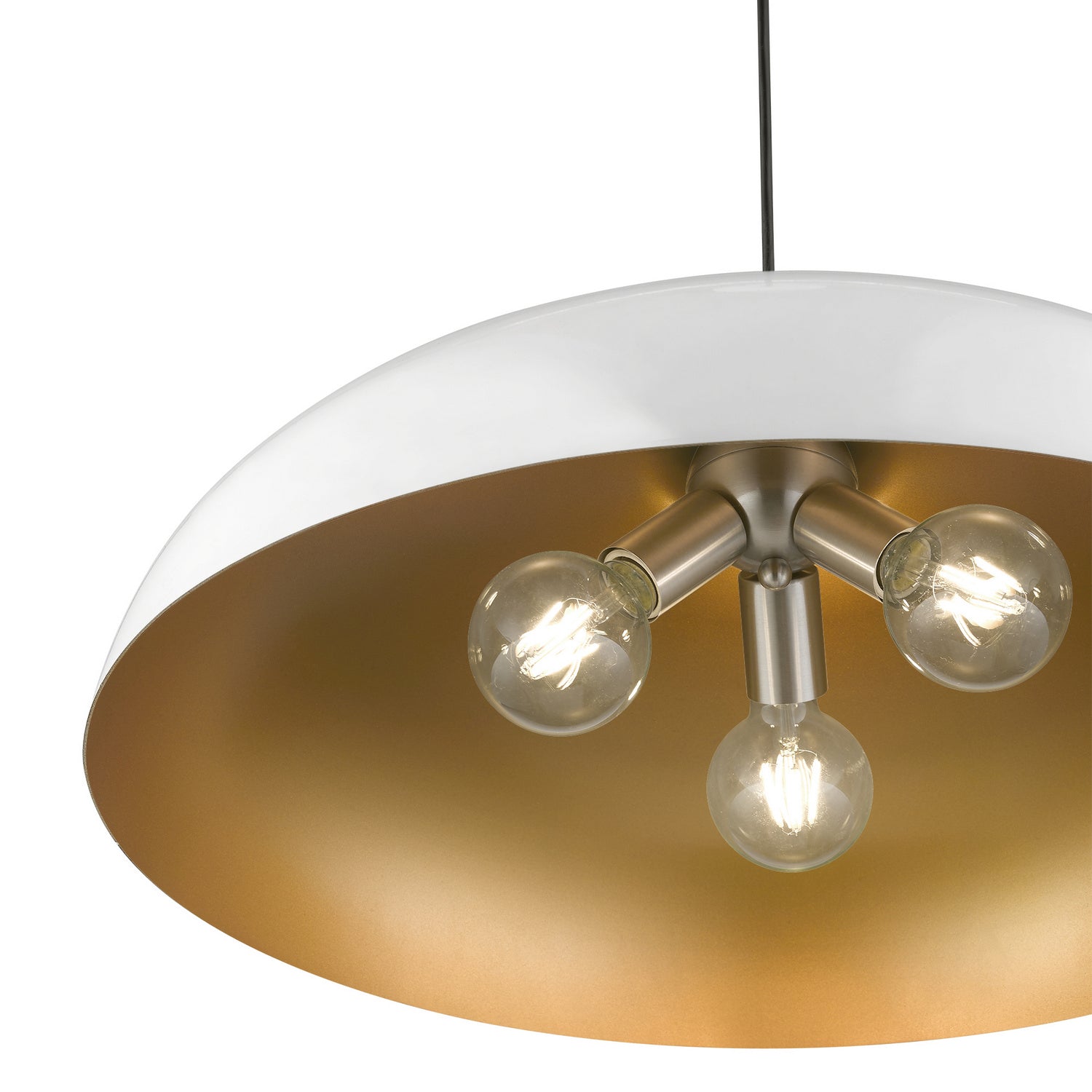 Livex Lighting - 49234-69 - Three Light Pendant - Amador - Shiny White w/Polished Chrome