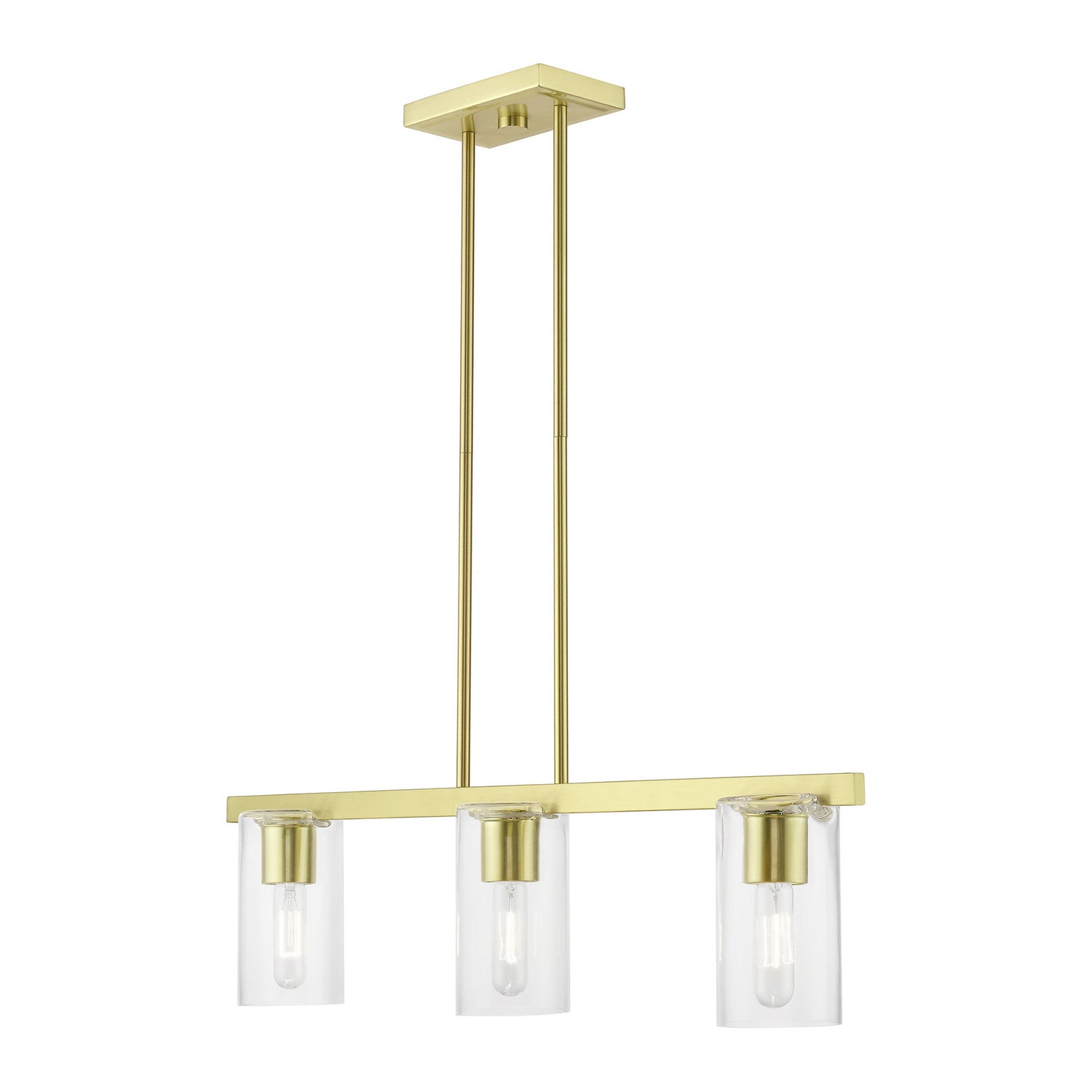 Livex Lighting - 49273-12 - Three Light Linear Chandelier - Clarion - Satin Brass