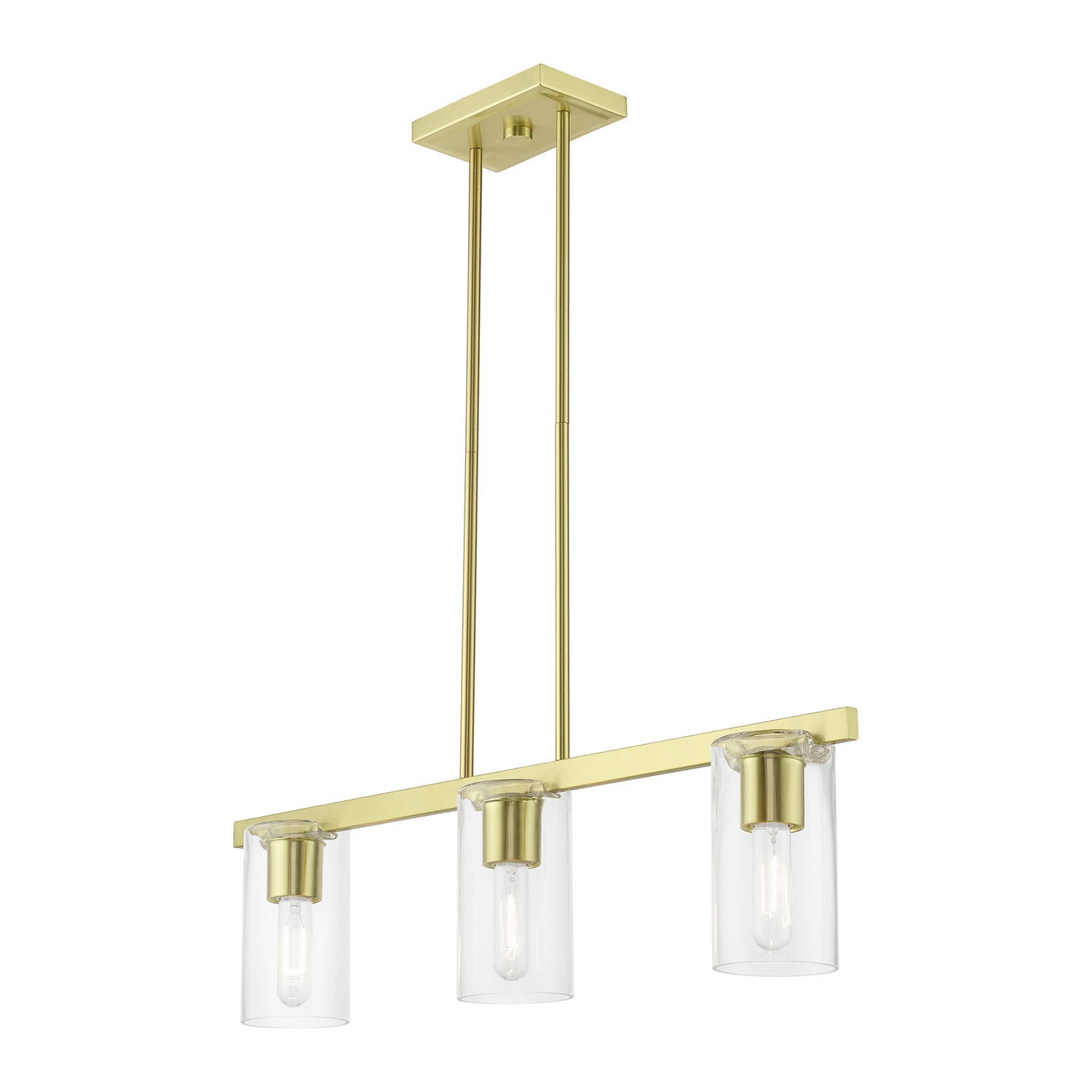 Livex Lighting - 49273-12 - Three Light Linear Chandelier - Clarion - Satin Brass