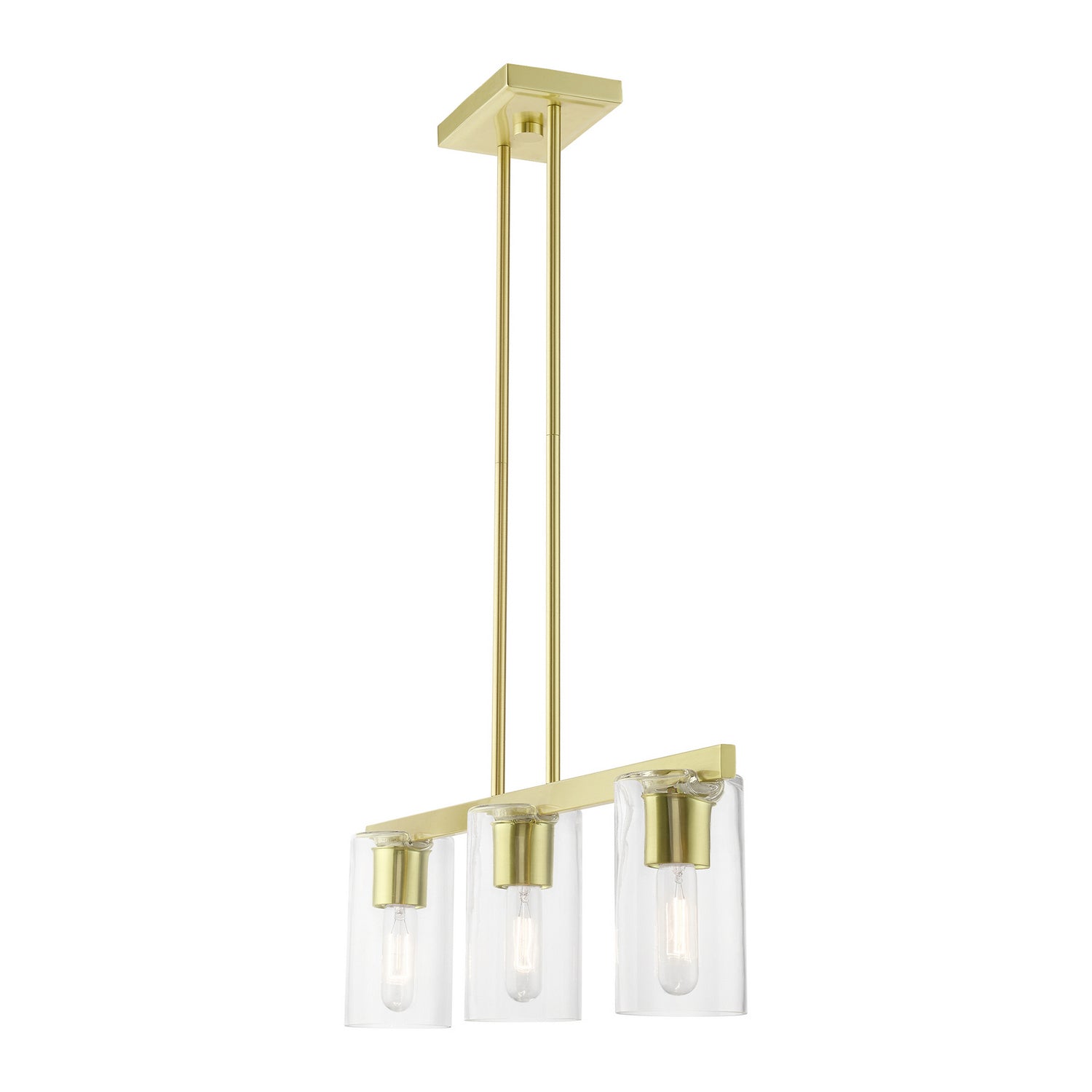 Livex Lighting - 49273-12 - Three Light Linear Chandelier - Clarion - Satin Brass