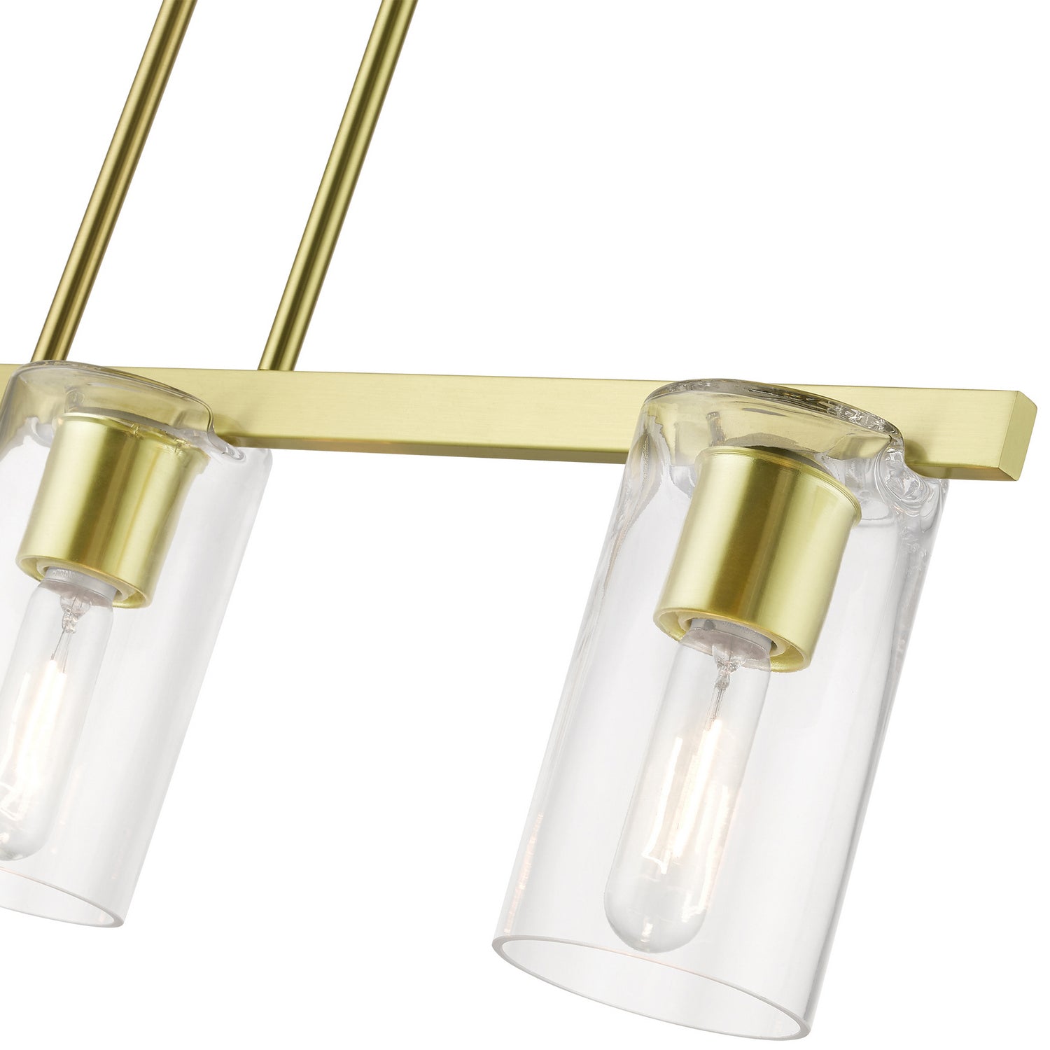 Livex Lighting - 49273-12 - Three Light Linear Chandelier - Clarion - Satin Brass