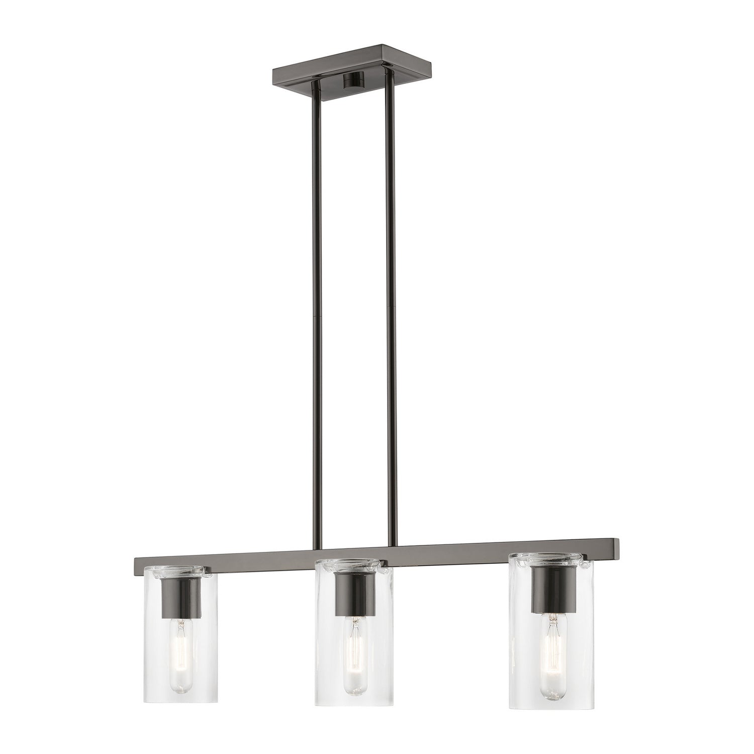 Livex Lighting - 49273-46 - Three Light Linear Chandelier - Clarion - Black Chrome