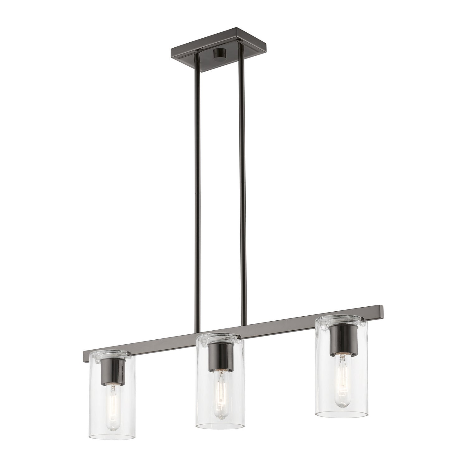 Livex Lighting - 49273-46 - Three Light Linear Chandelier - Clarion - Black Chrome