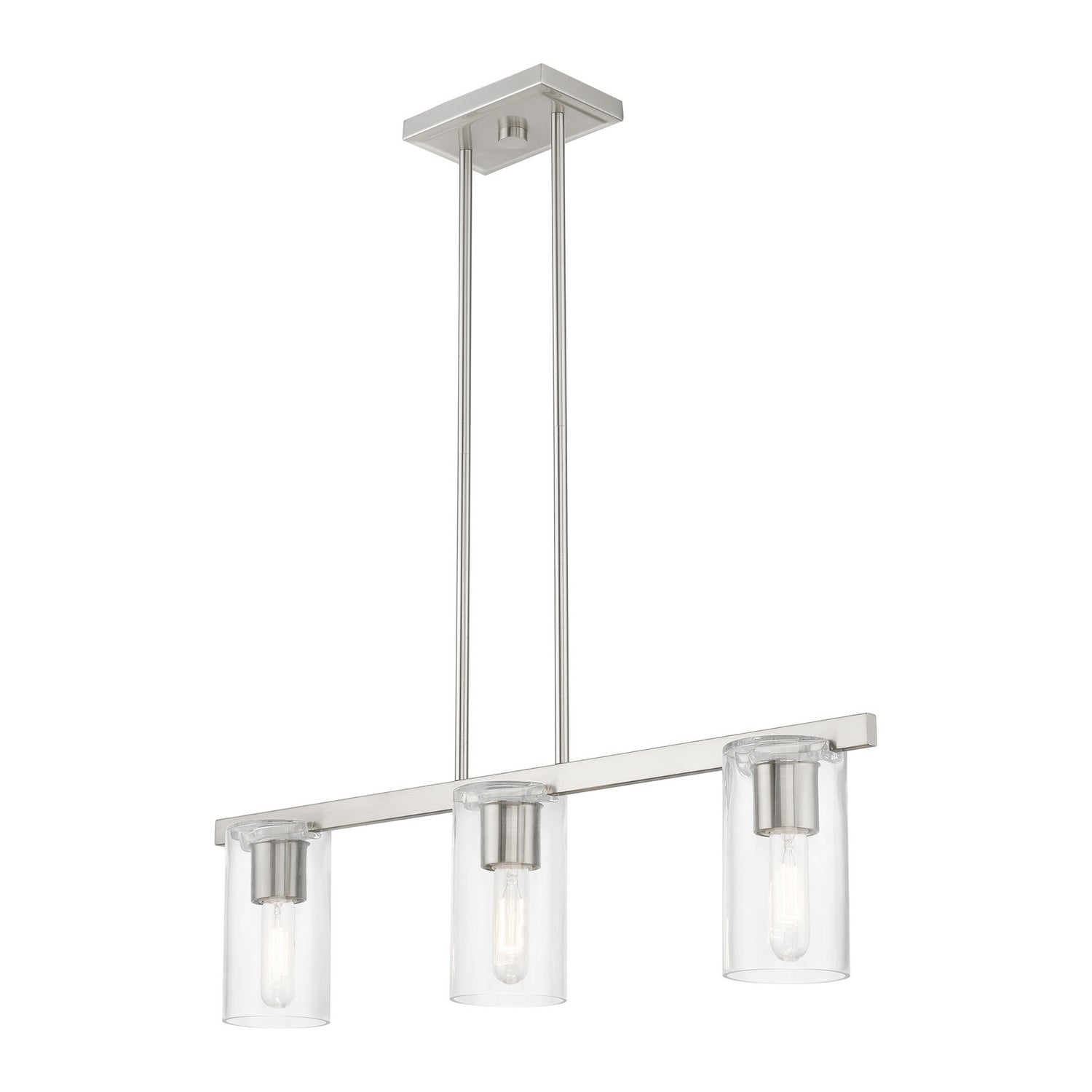 Livex Lighting - 49273-91 - Three Light Linear Chandelier - Clarion - Brushed Nickel