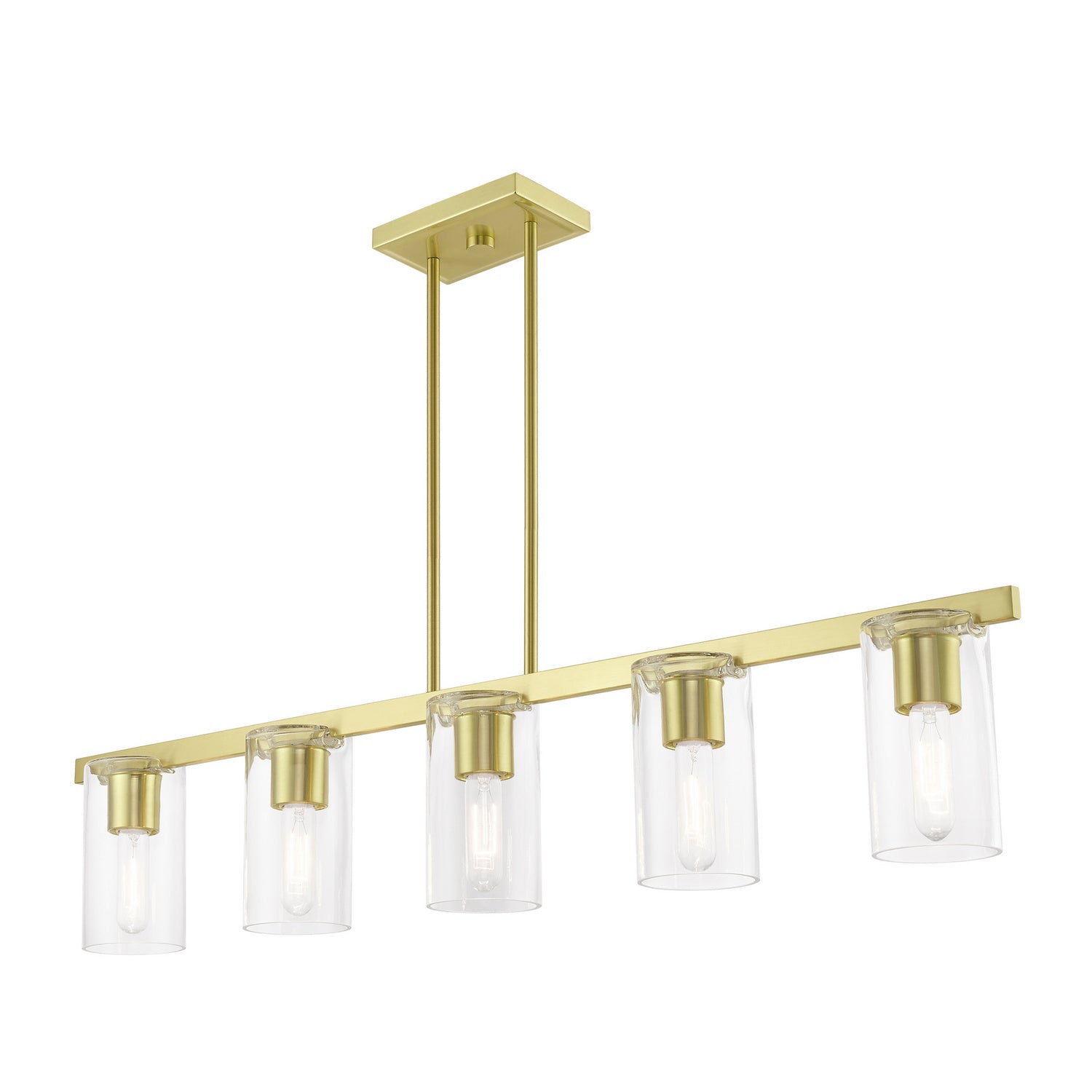 Livex Lighting - 49275-12 - Five Light Linear Chandelier - Clarion - Satin Brass