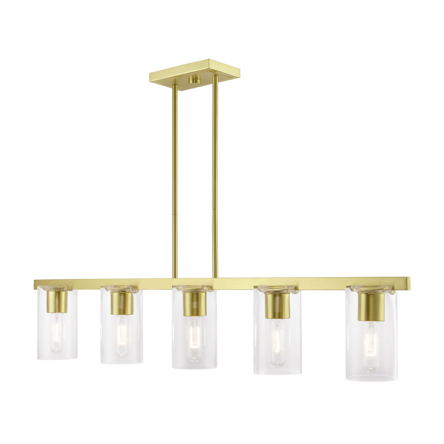 Livex Lighting - 49275-12 - Five Light Linear Chandelier - Clarion - Satin Brass