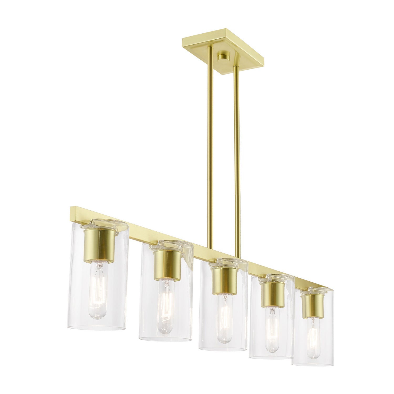 Livex Lighting - 49275-12 - Five Light Linear Chandelier - Clarion - Satin Brass
