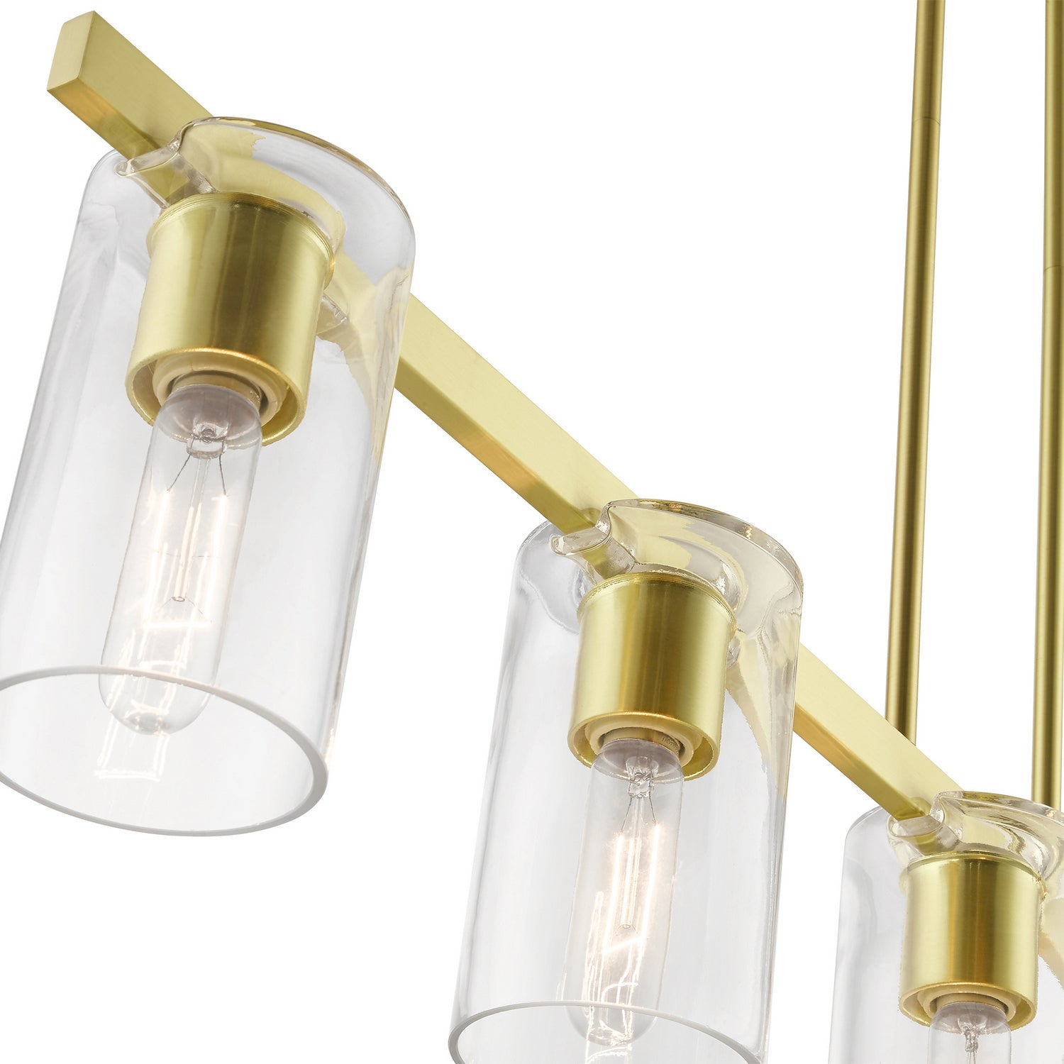 Livex Lighting - 49275-12 - Five Light Linear Chandelier - Clarion - Satin Brass